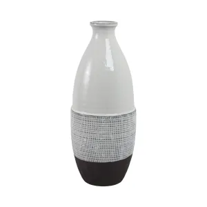22x9" Textured Bottom Vase, Grey