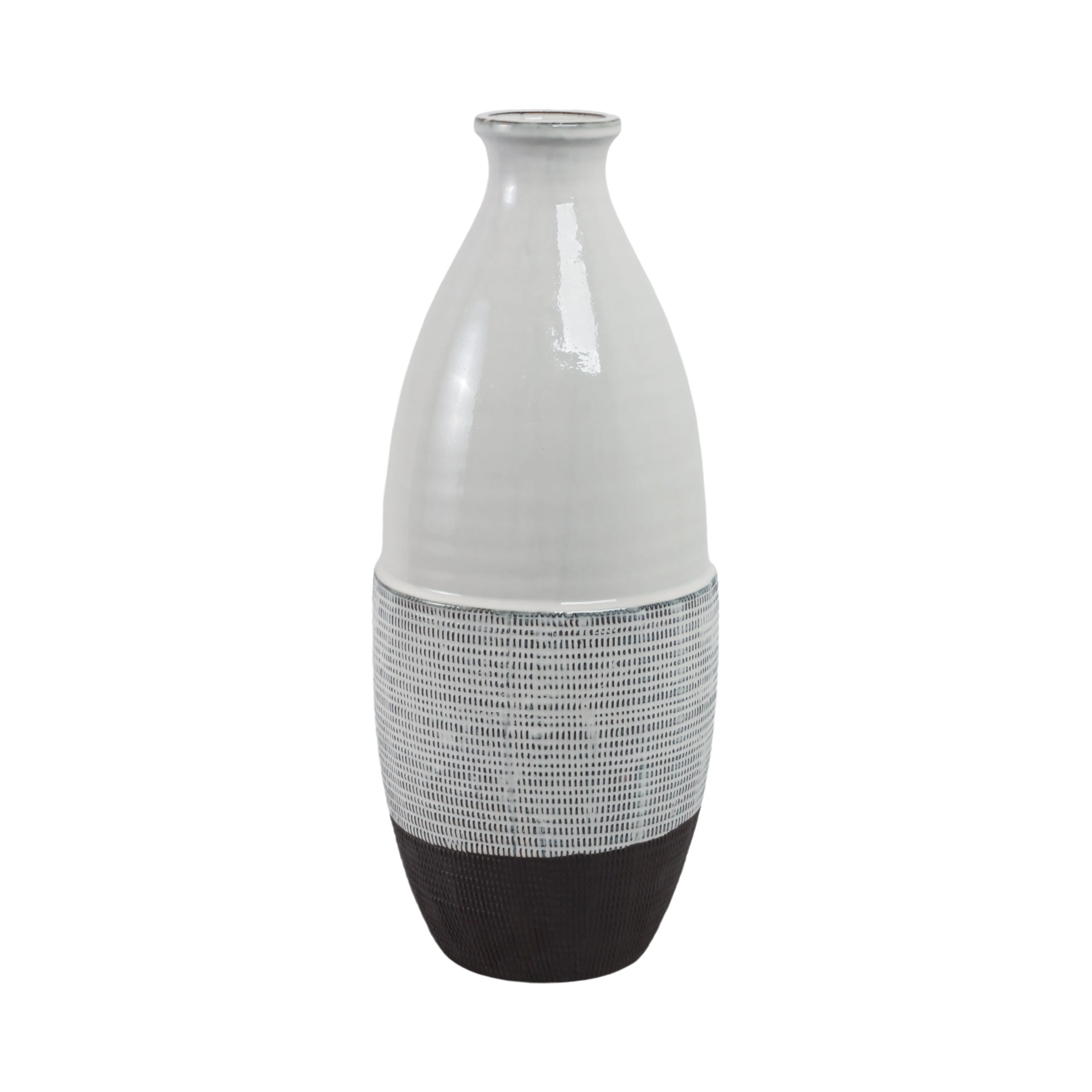 22x9" Textured Bottom Vase, Grey
