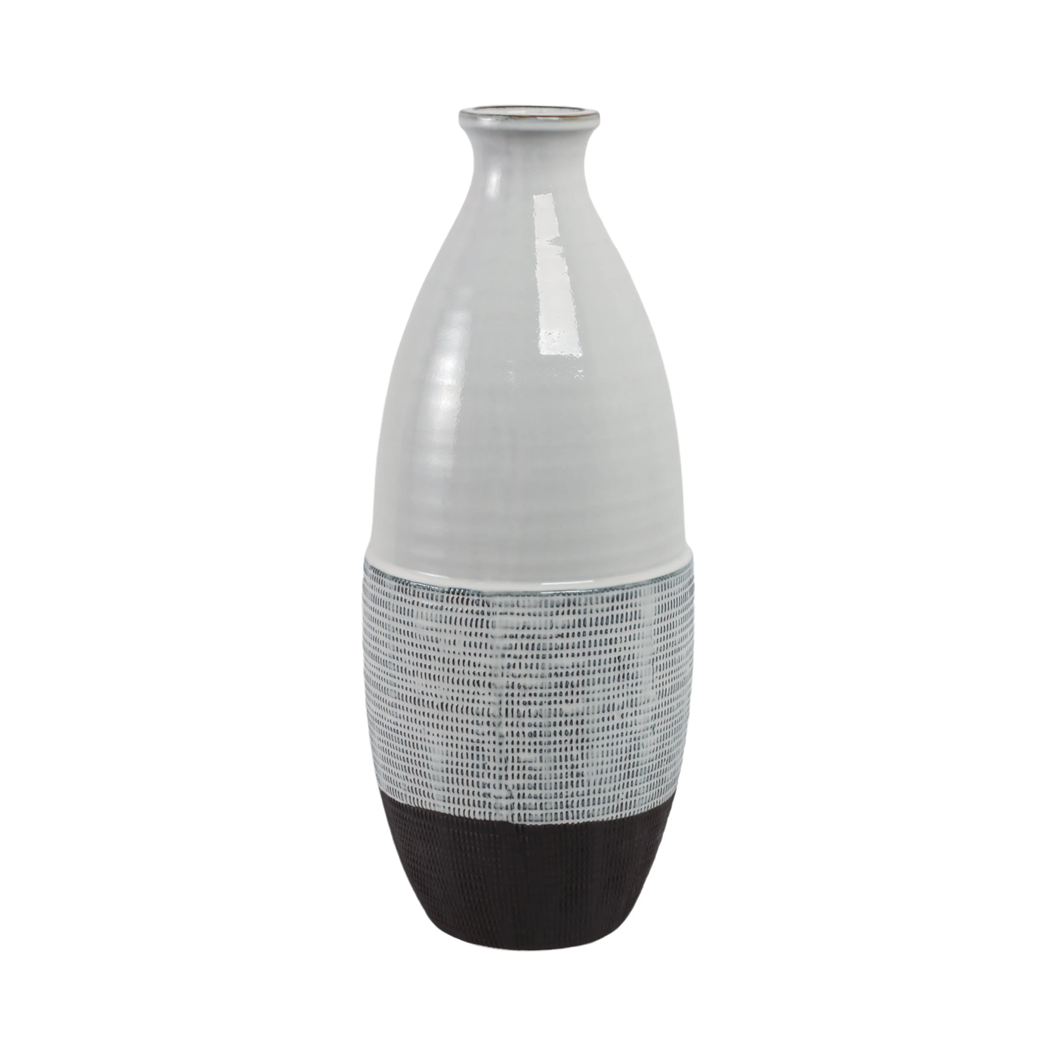 22x9" Textured Bottom Vase, Grey