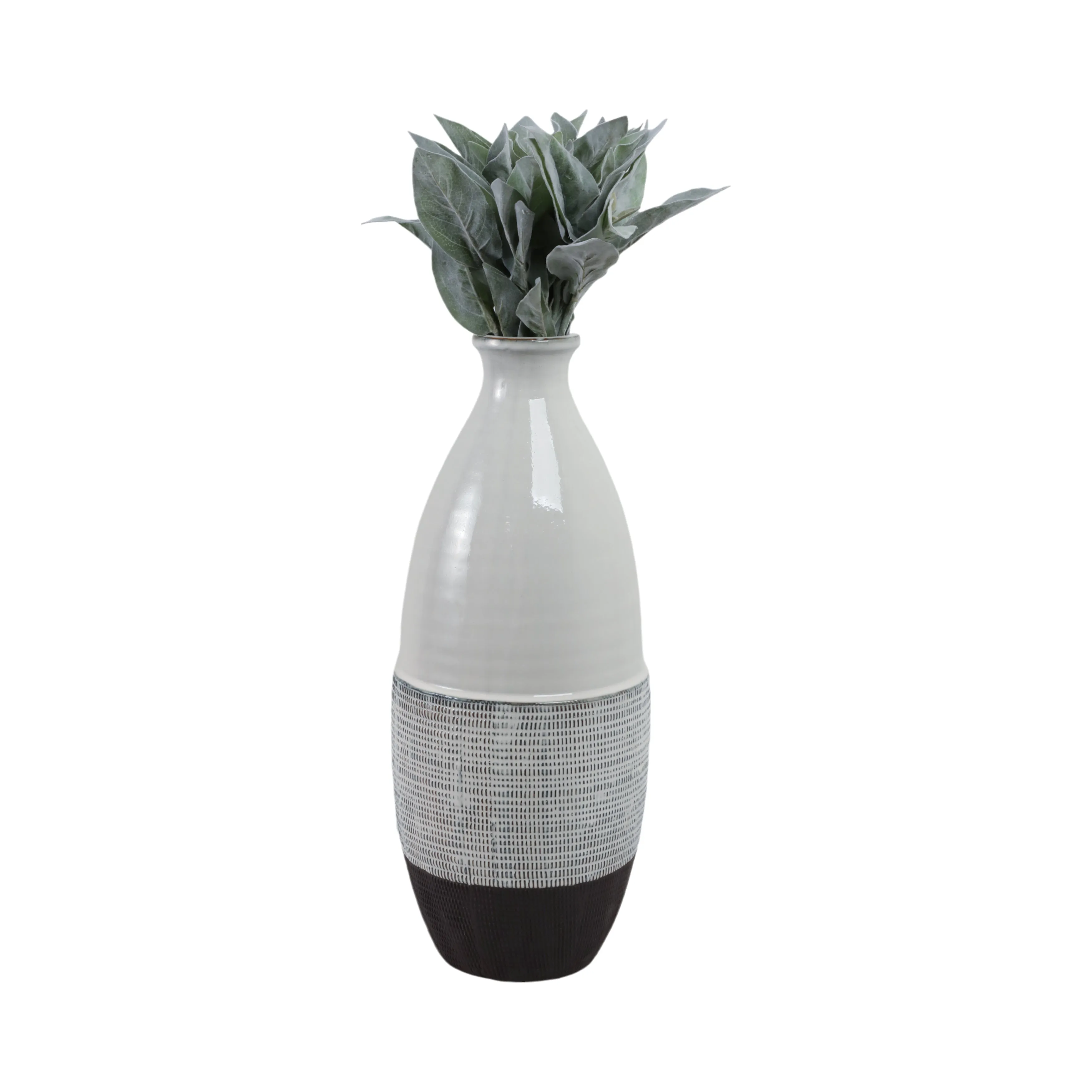 22x9" Textured Bottom Vase, Grey