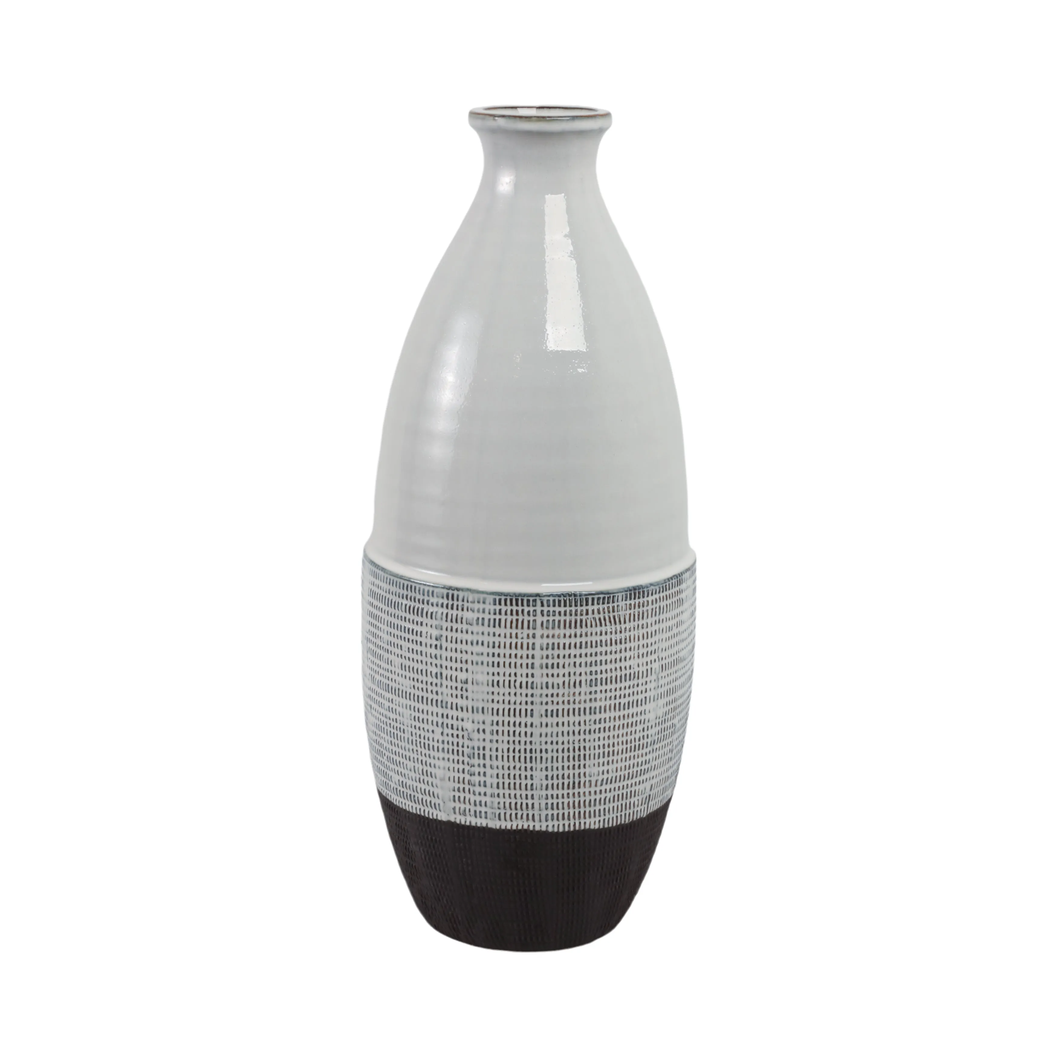 22x9" Textured Bottom Vase, Grey