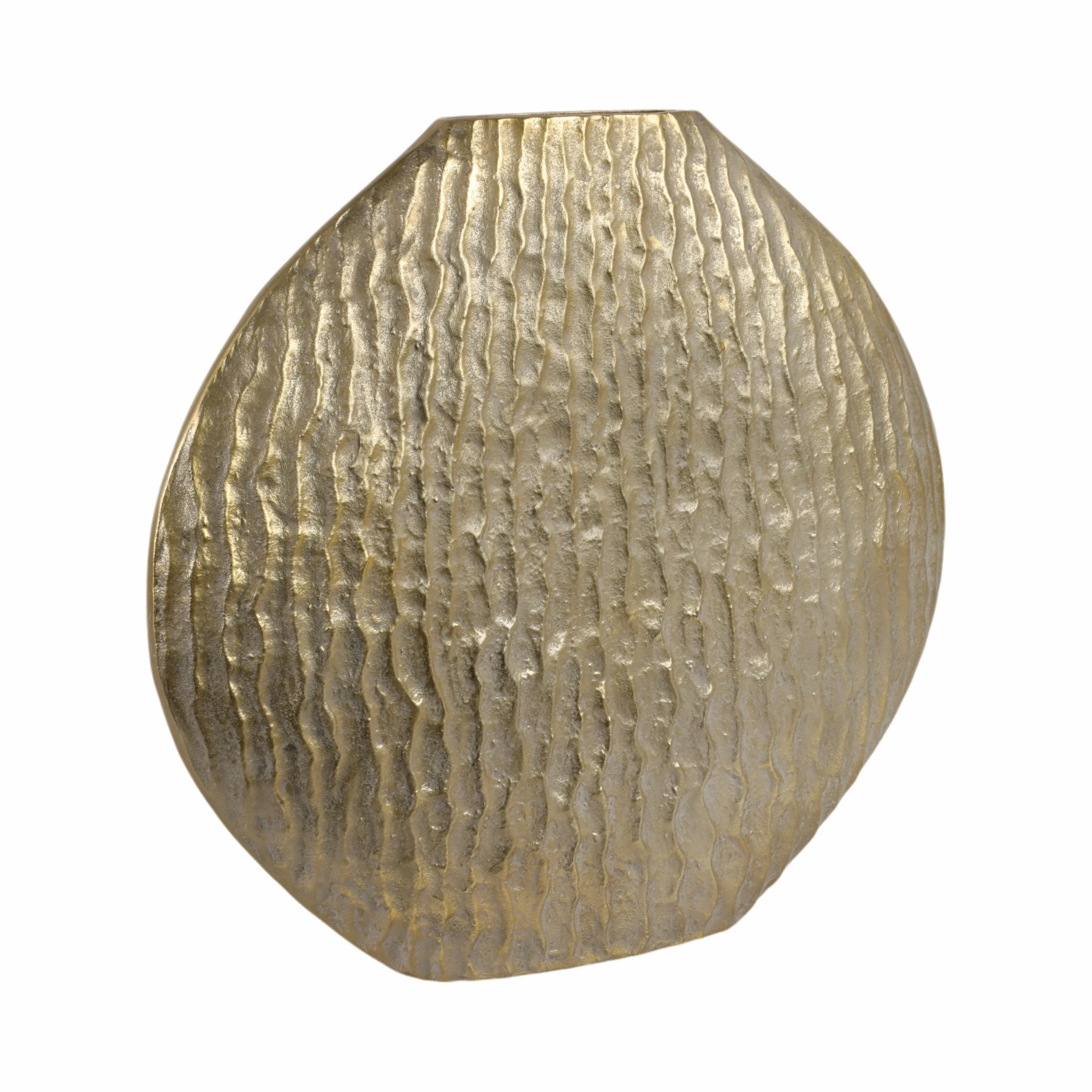 23" Utica Large Metal Vase, Gold