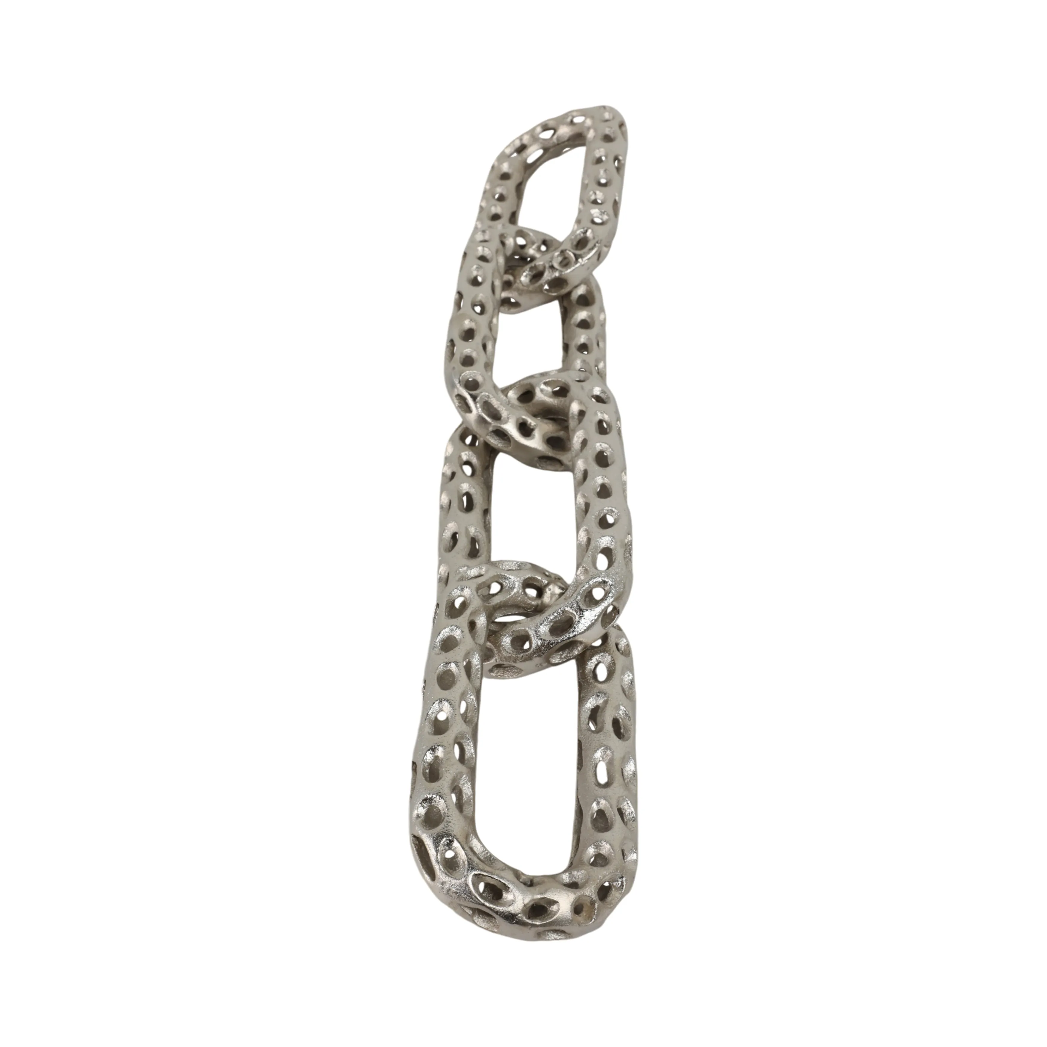 25x4" Pierced Metal 4-chain Link Object, Silver