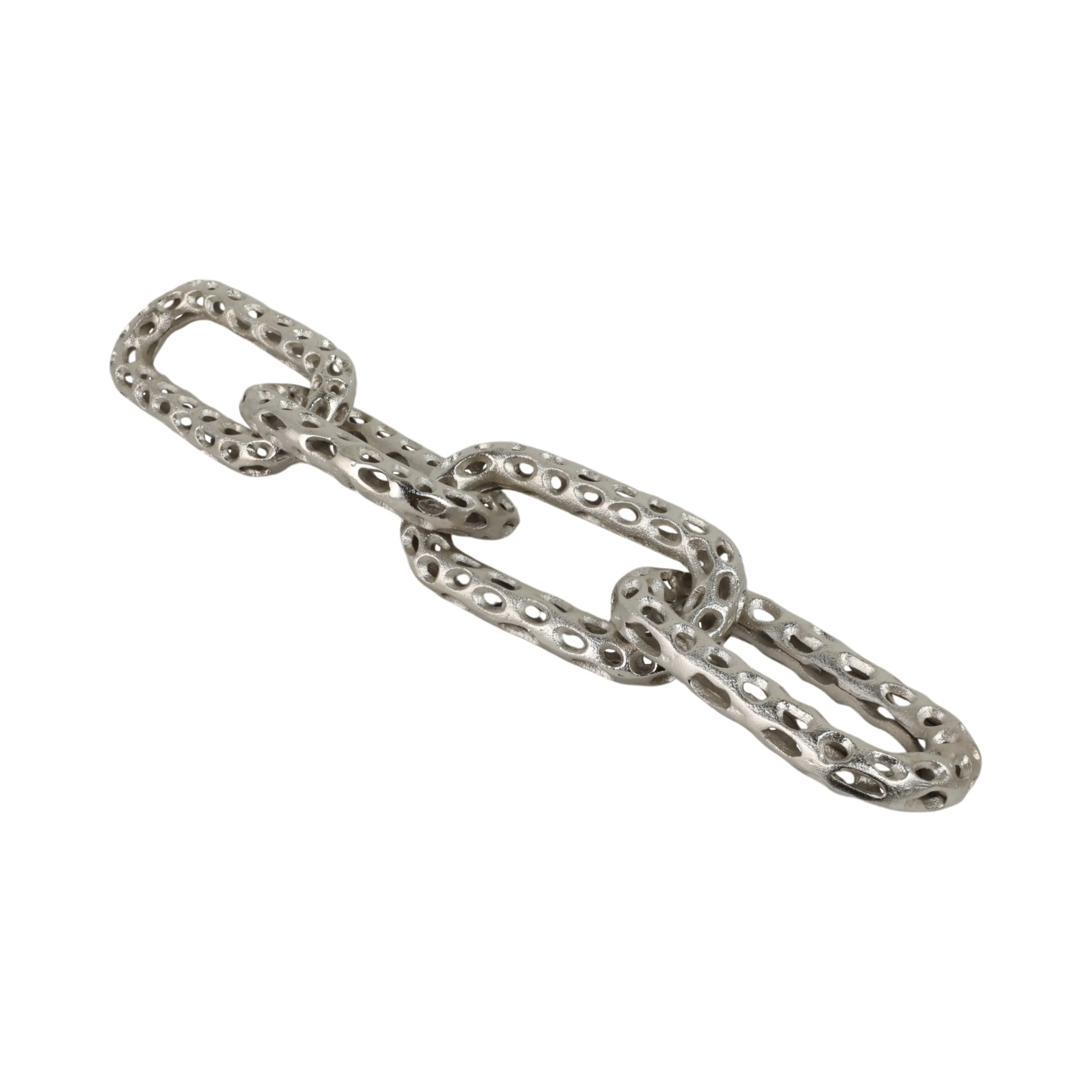 25x4" Pierced Metal 4-chain Link Object, Silver