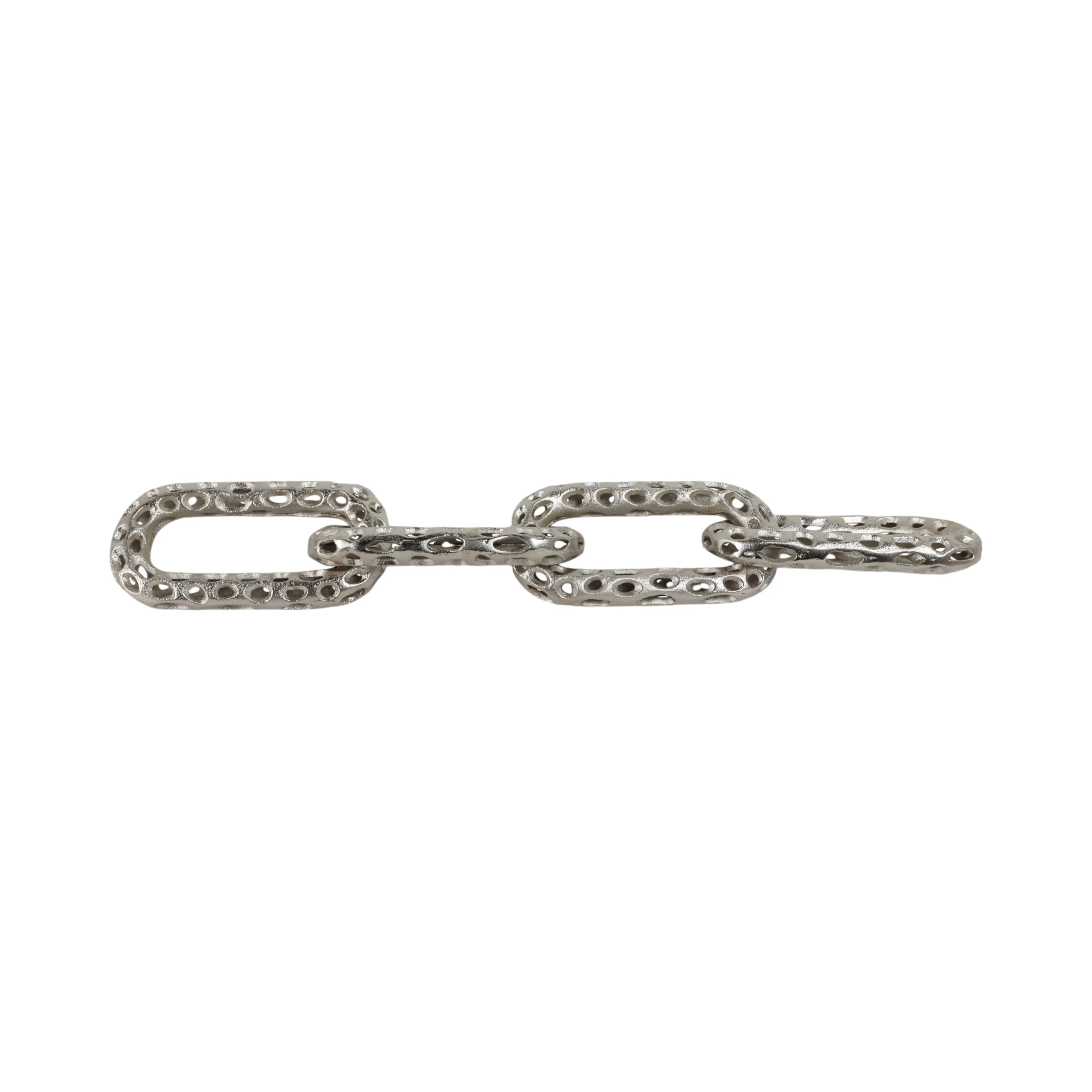 25x4" Pierced Metal 4-chain Link Object, Silver