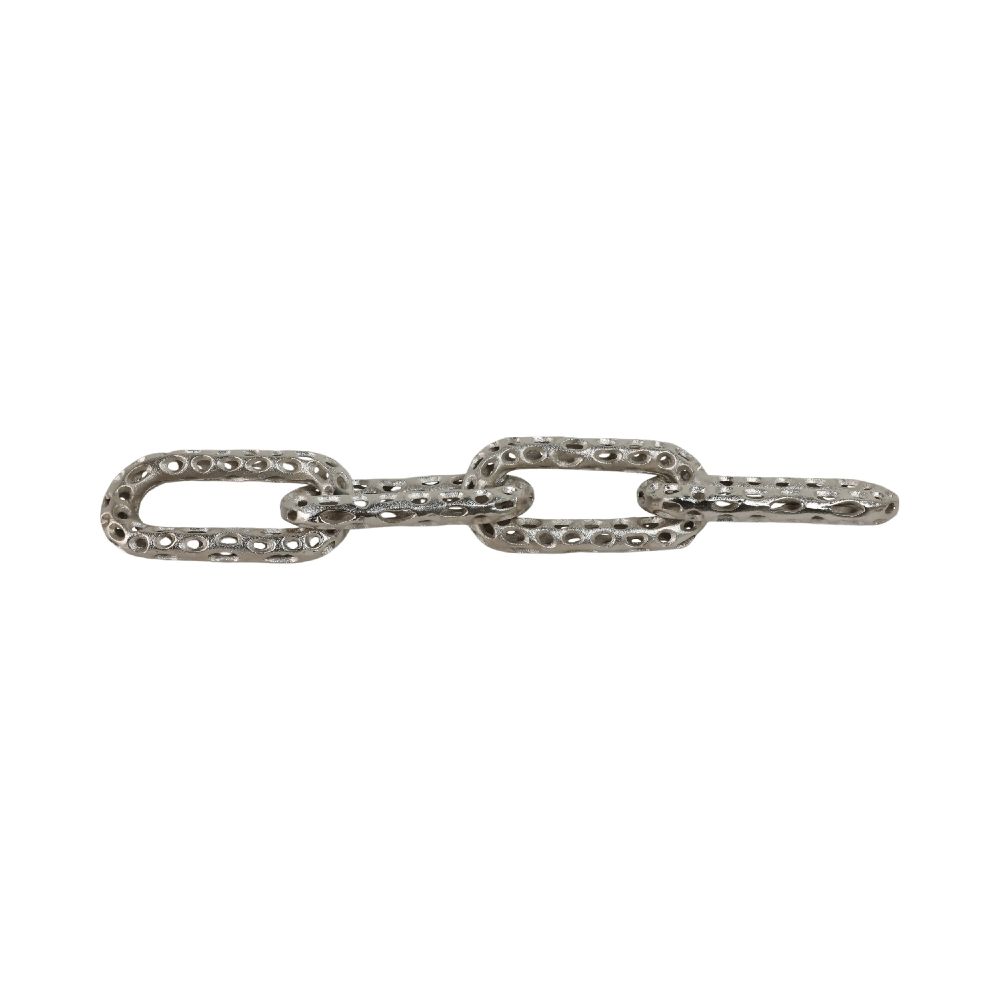 25x4" Pierced Metal 4-chain Link Object, Silver