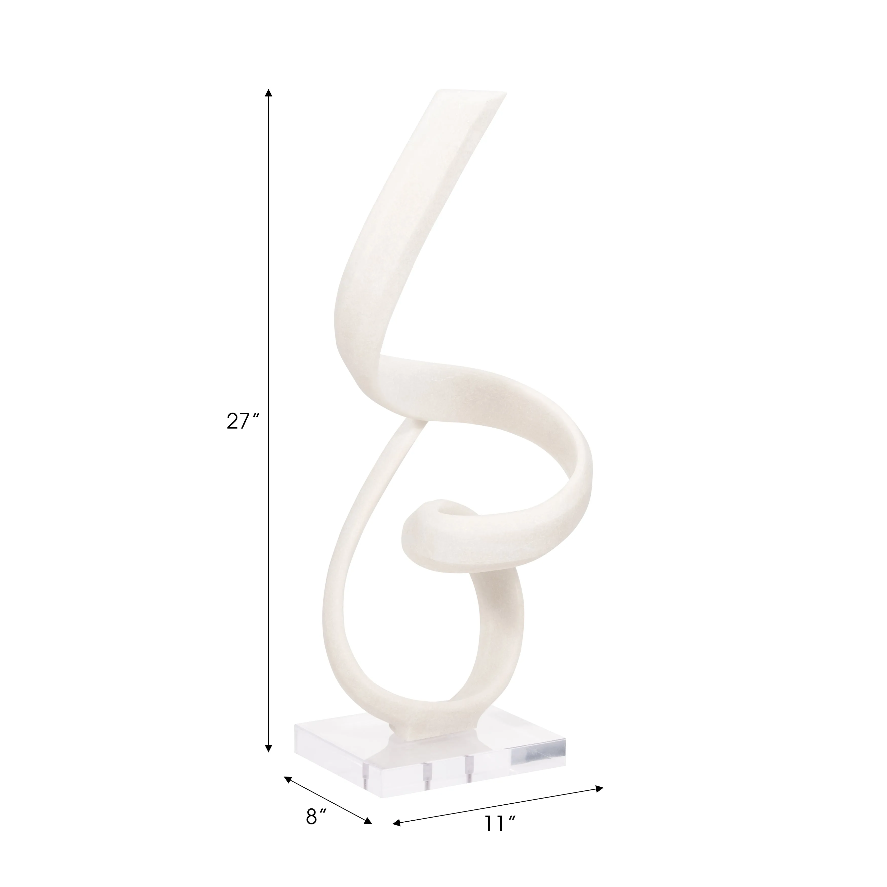 27" KASSANI OVERSIZED QUARTZ RESIN STATUARY, WHITE