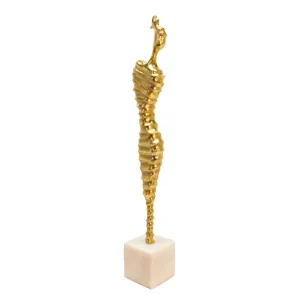 27" METAL MODERN FEMALE MUMMY DECO, GOLD