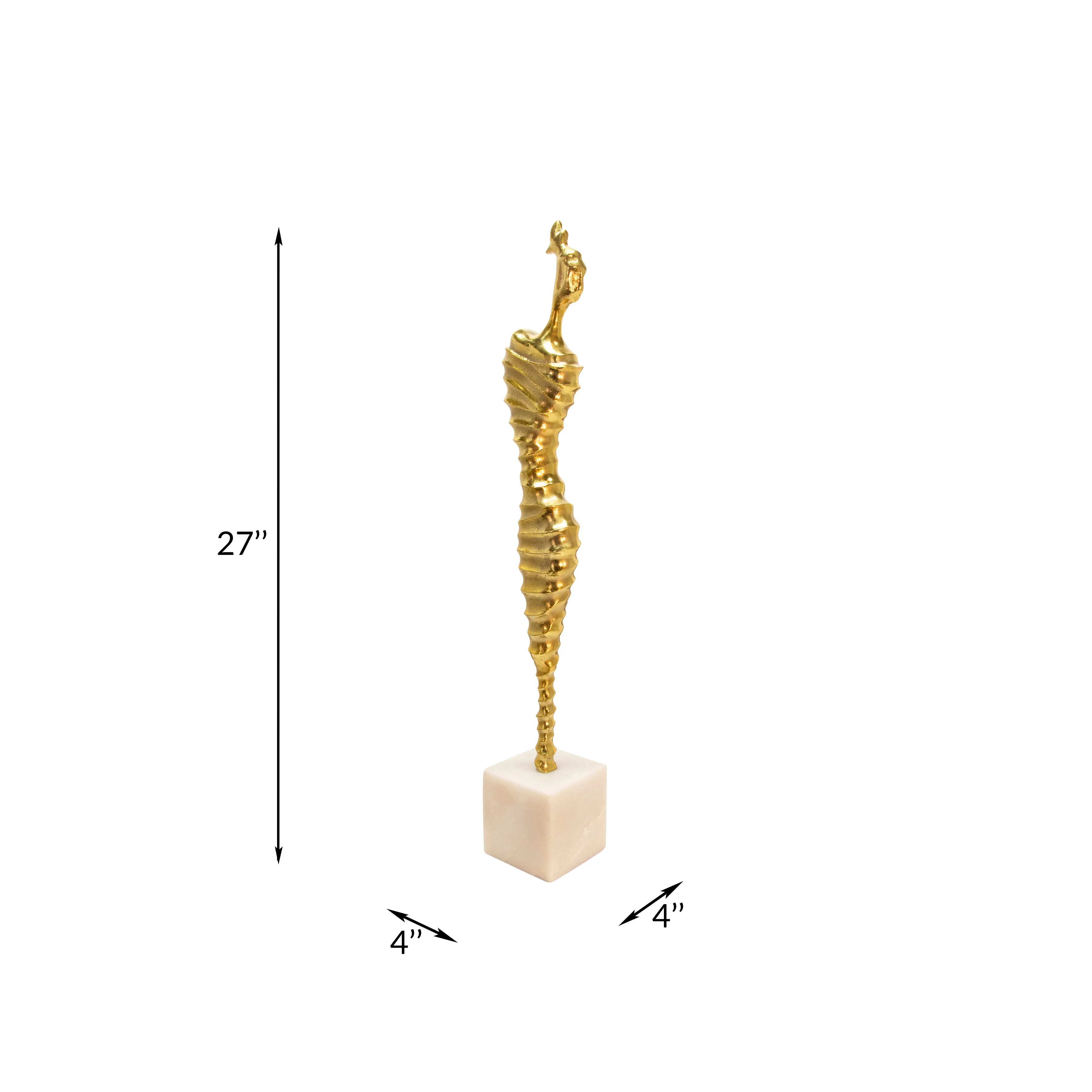 27" METAL MODERN FEMALE MUMMY DECO, GOLD