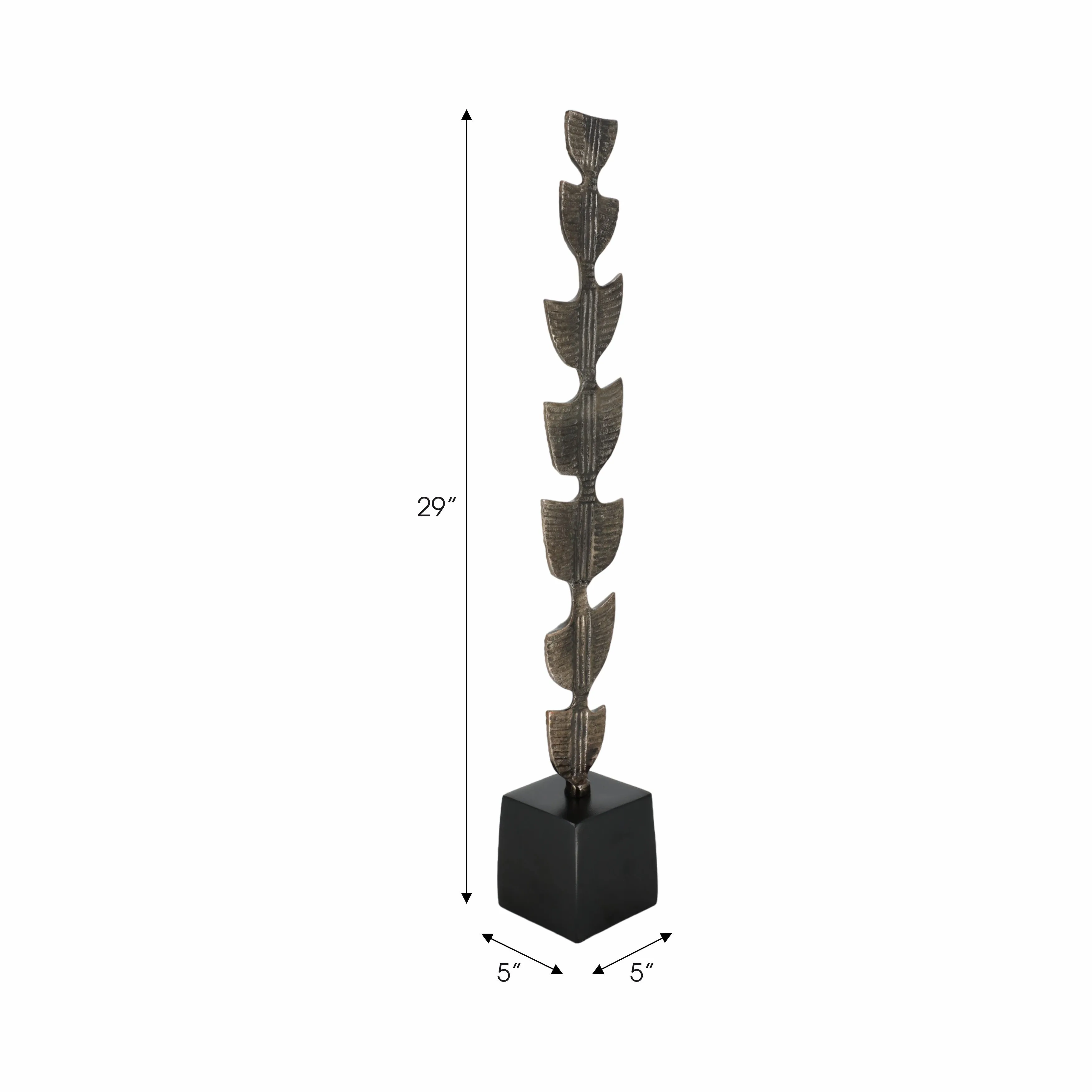 29" Hensly Small Metal Statuary, Black