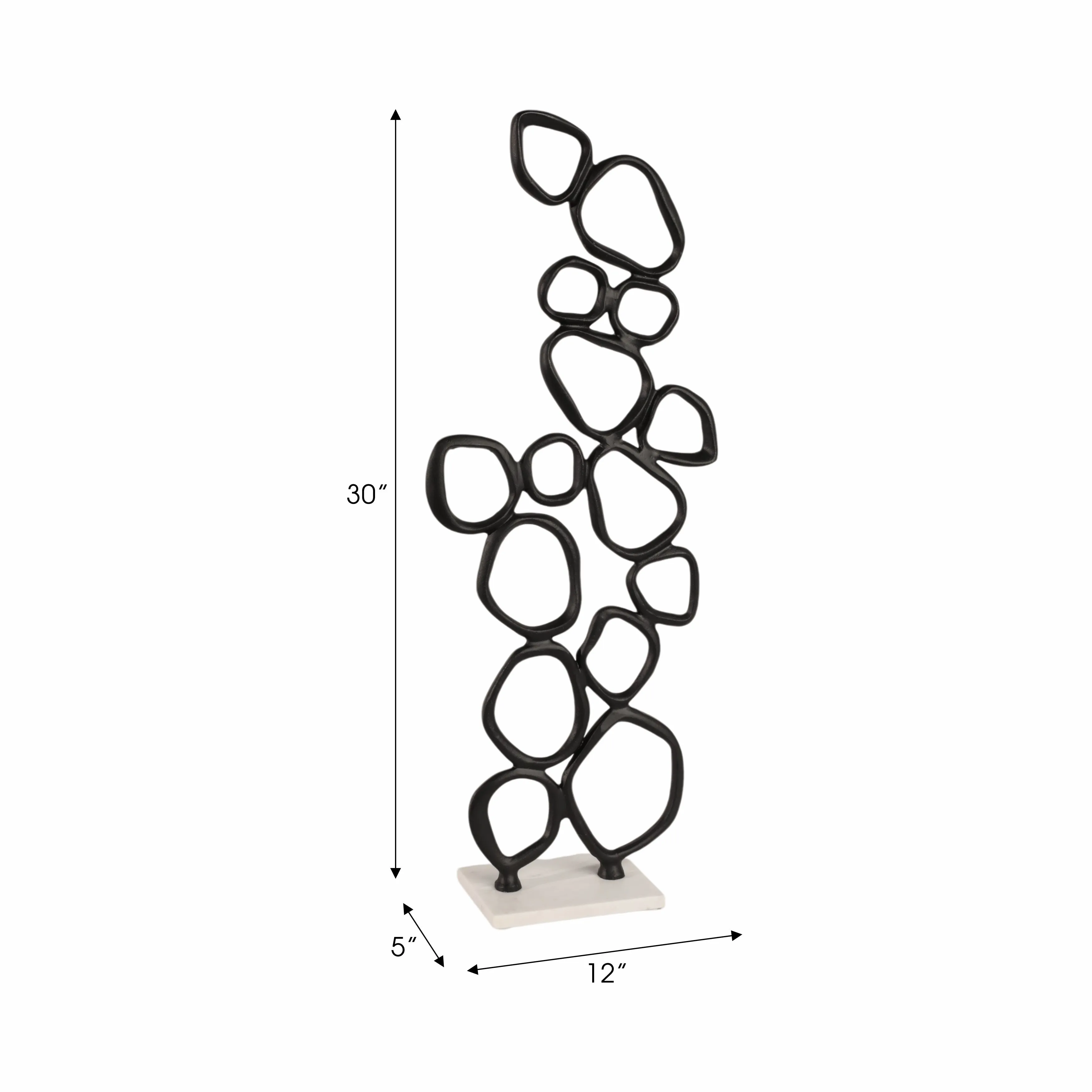 30" Tidus Large Ring Statuary, Black