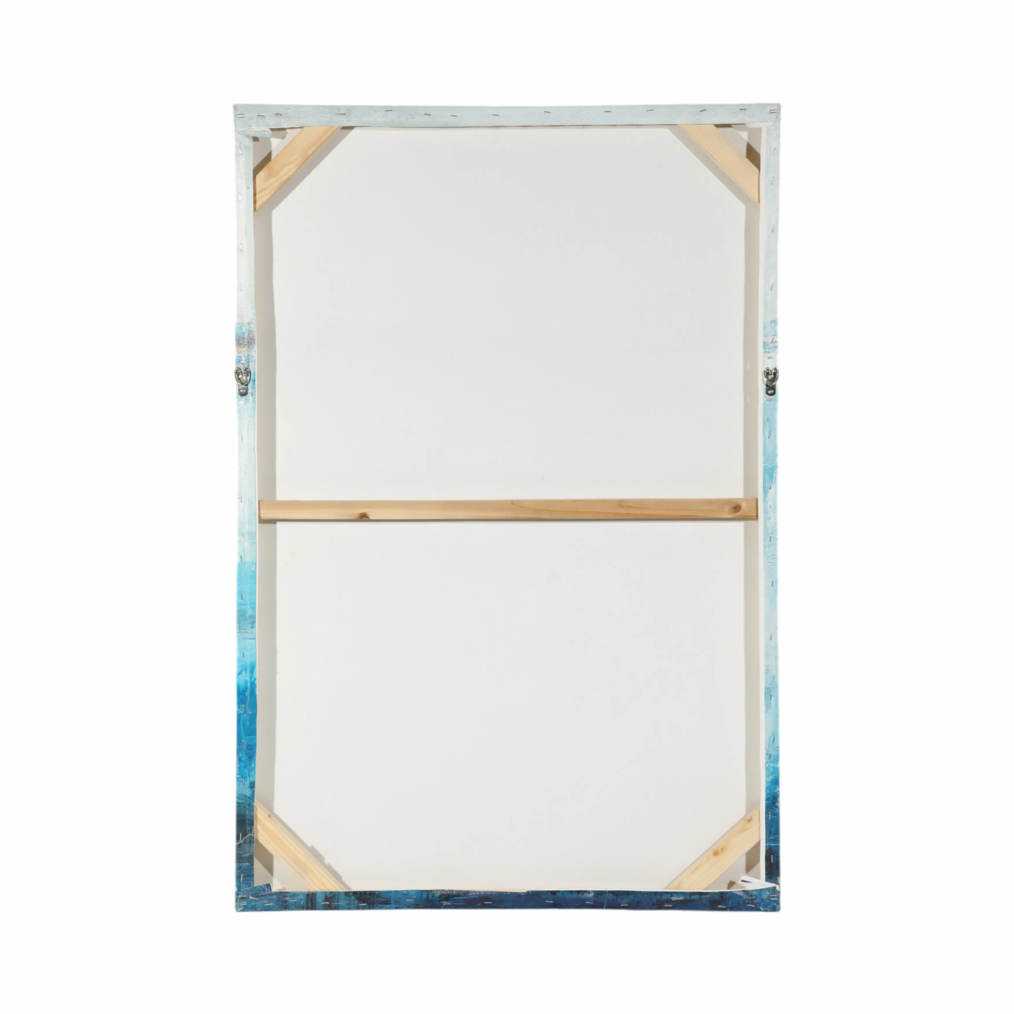 33X49 ABSTRACT HAND EMBELISHED CANVAS PRINT, BLUE