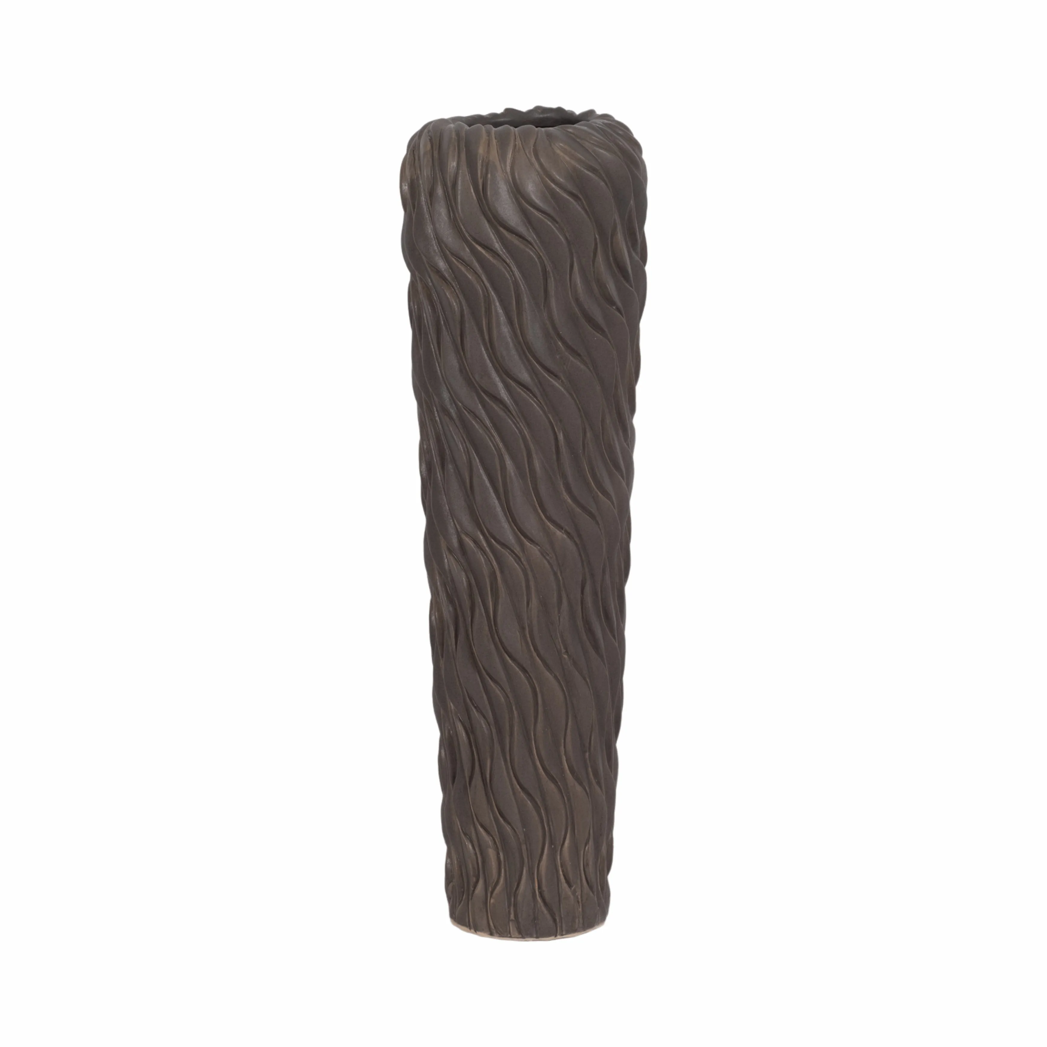 34" Devone Large Ceramic Brown Floor Vase