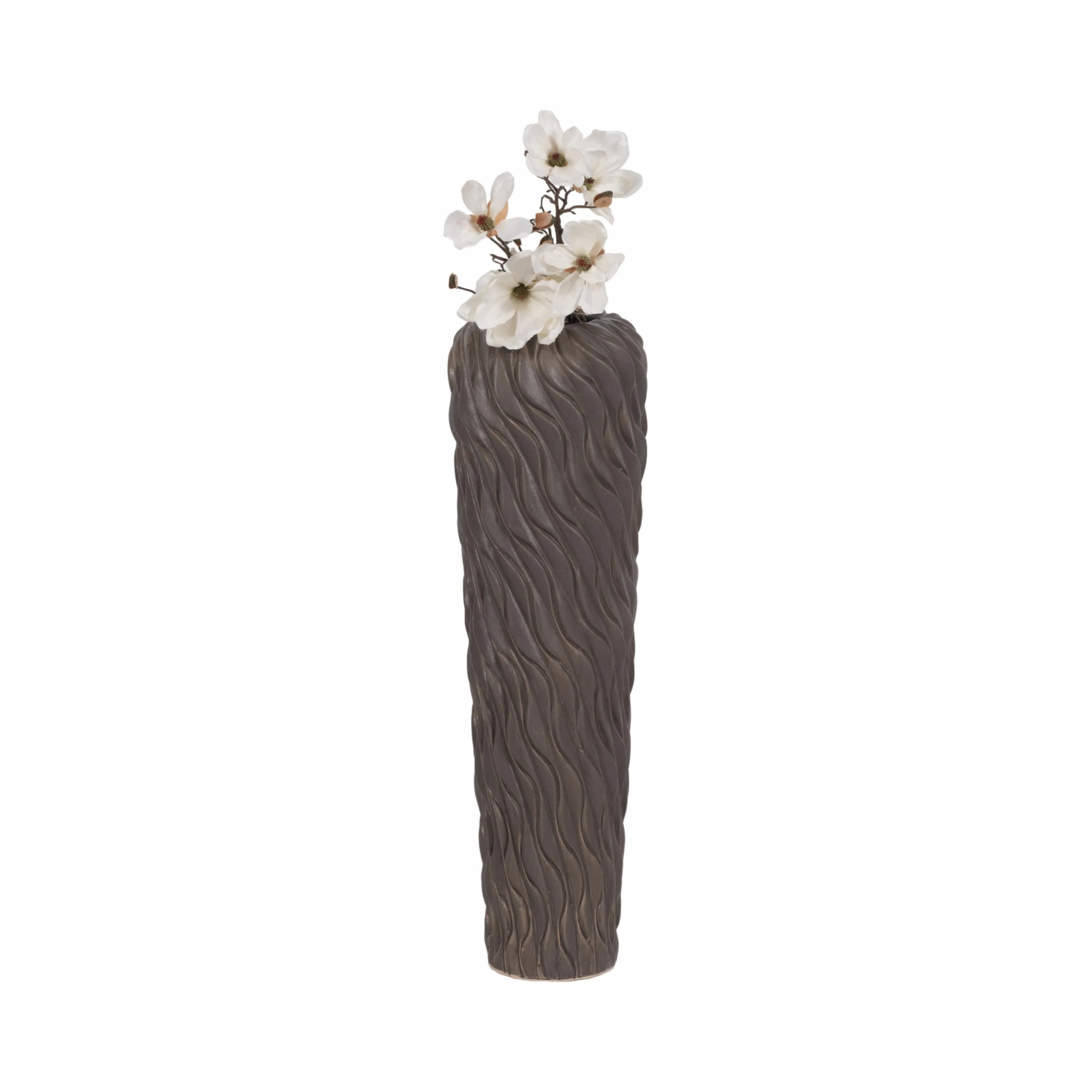 34" Devone Large Ceramic Brown Floor Vase