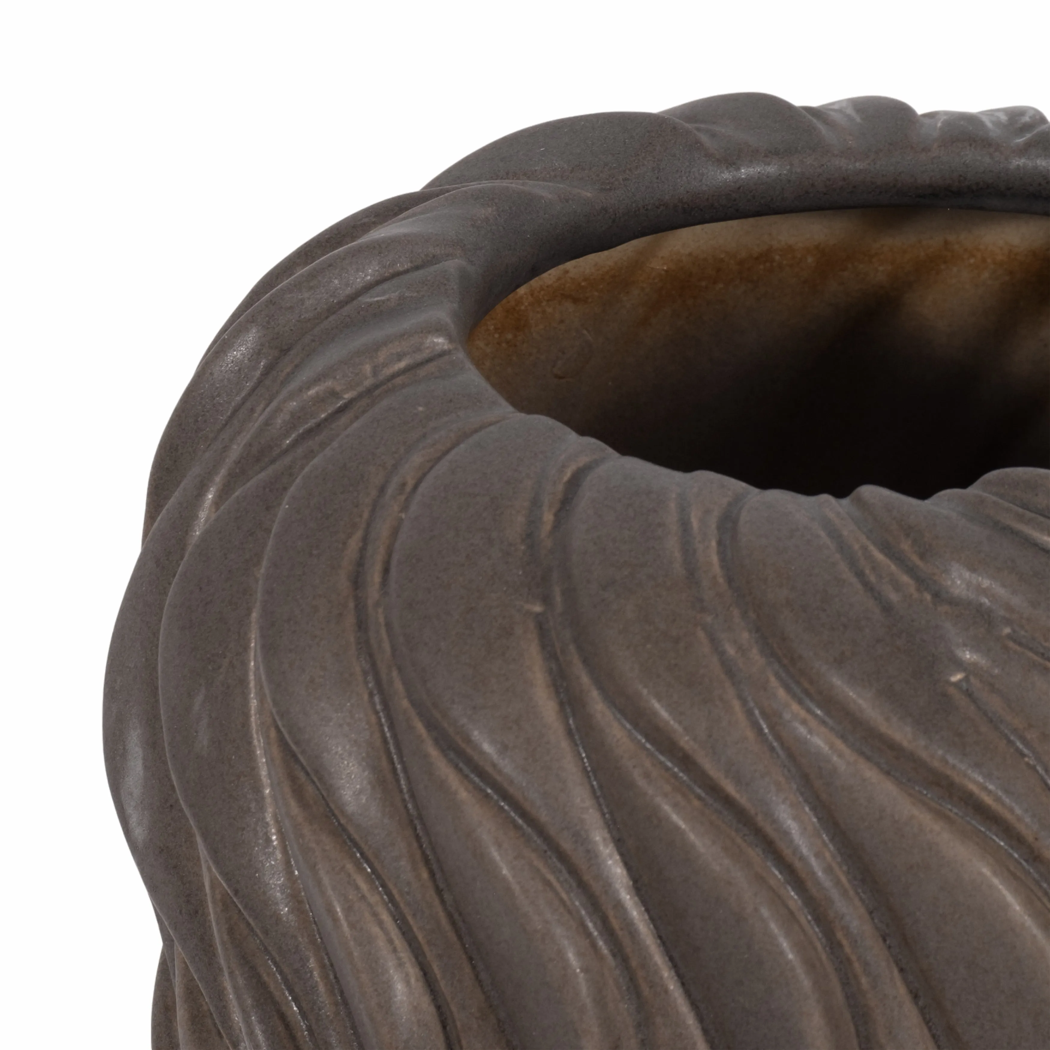 34" Devone Large Ceramic Brown Floor Vase
