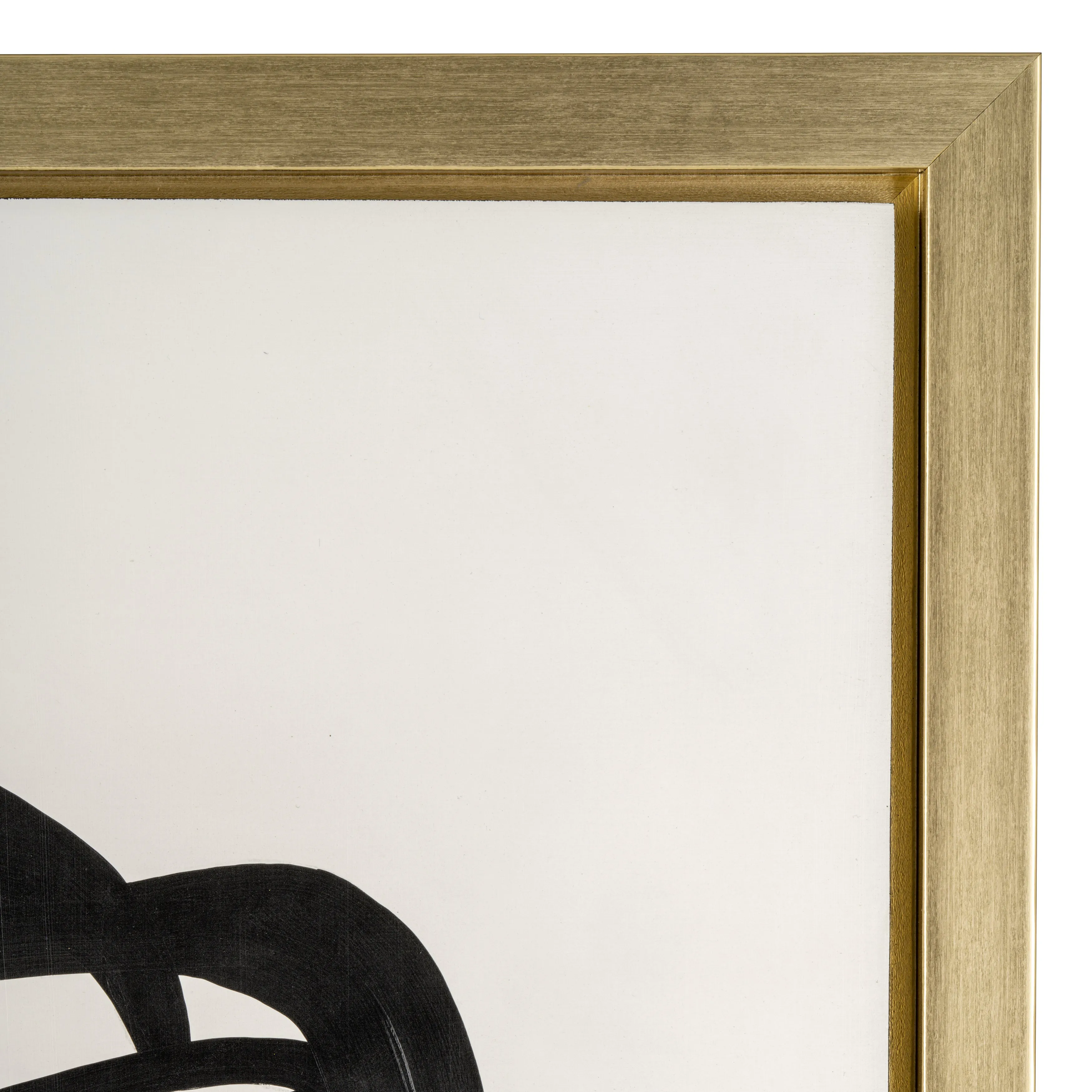 35X59, HAND PAINTED GOLD FRAME GEOMETRIC FACE, BLK