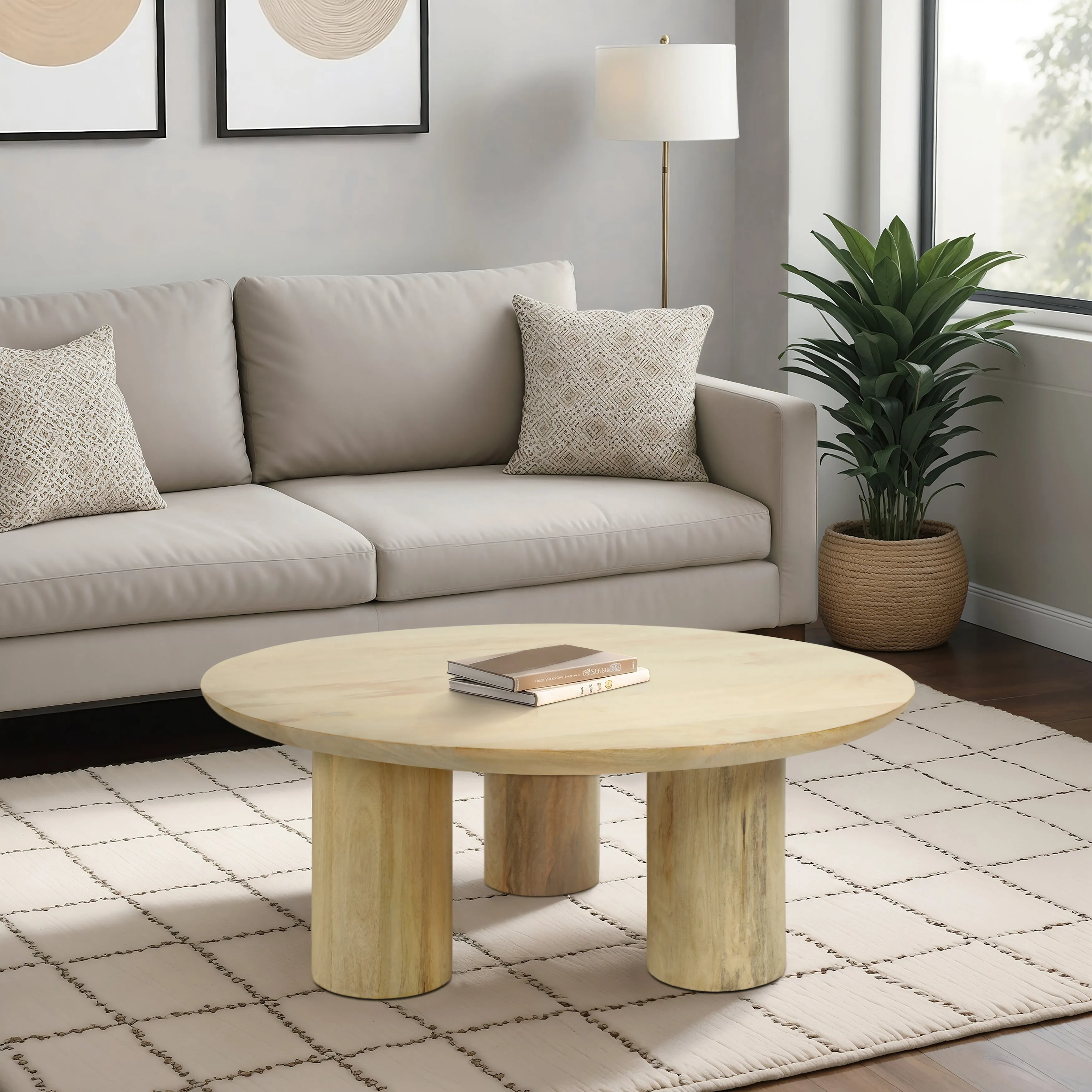 36" Boho Coffee Table, Natural, Kd
