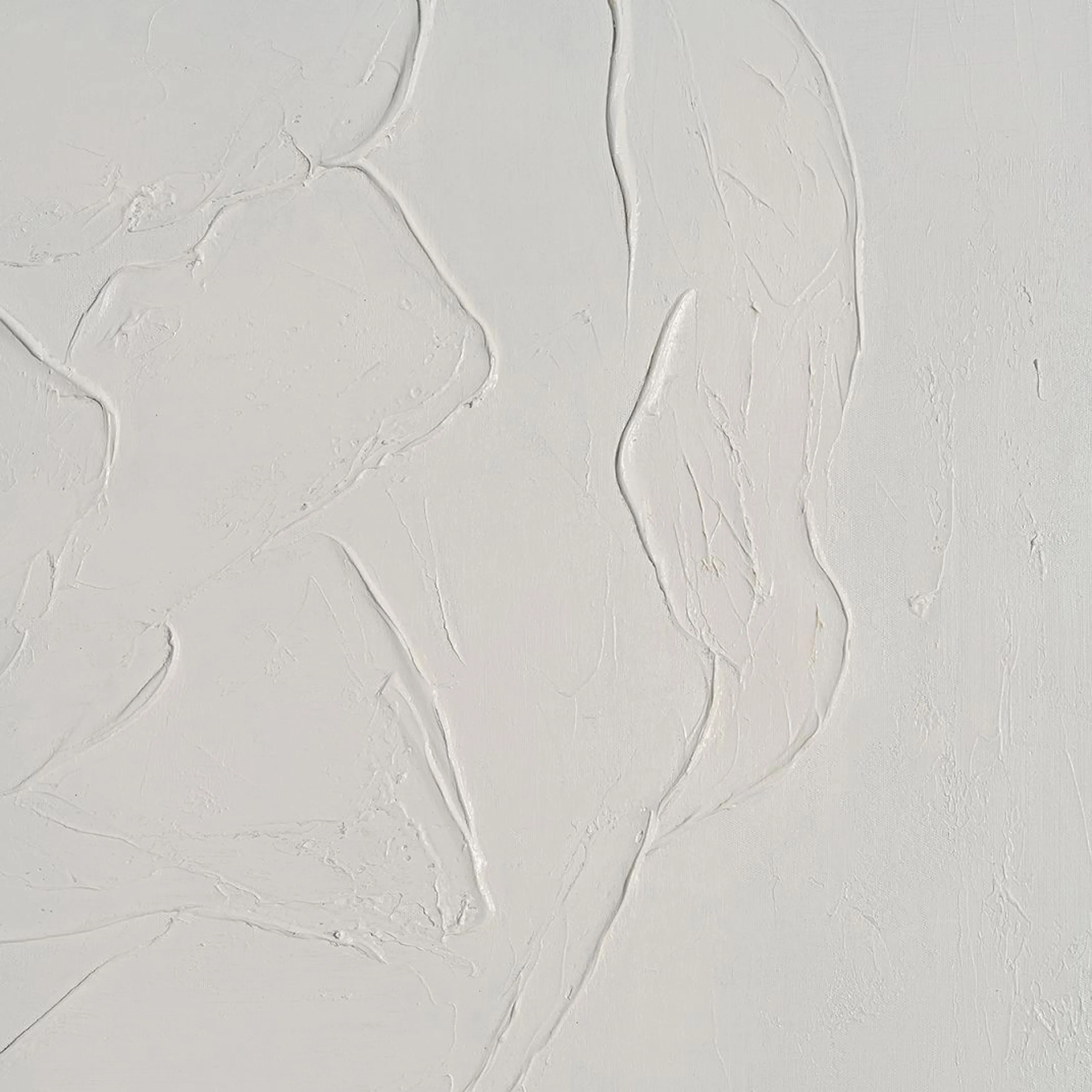 36x48 Abstract Face On Canvas, White