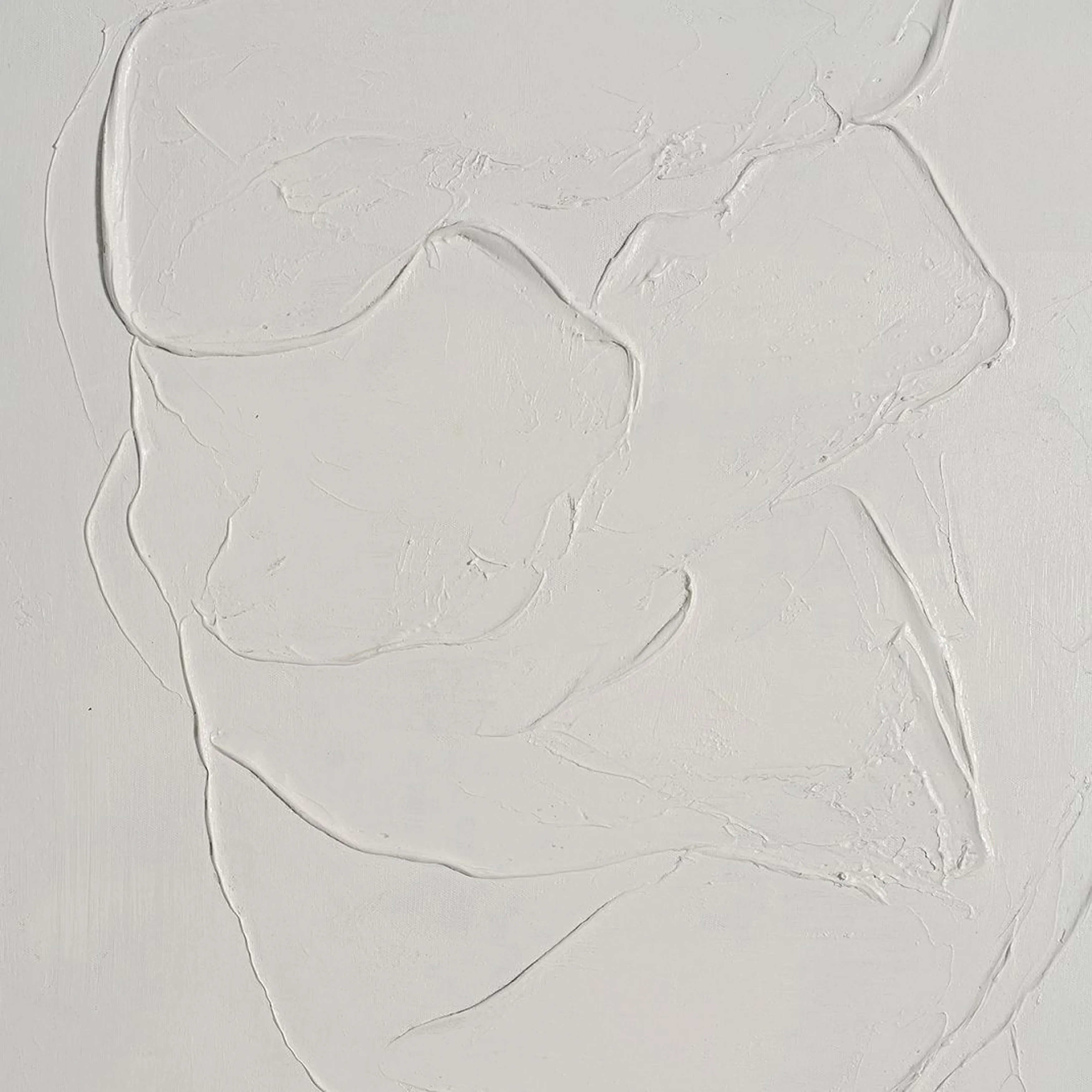 36x48 Abstract Face On Canvas, White