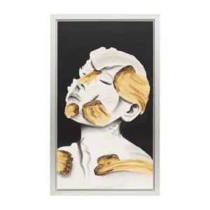 36X59, HAND PAINTED DEEP THOUGHT, WHT/GLD