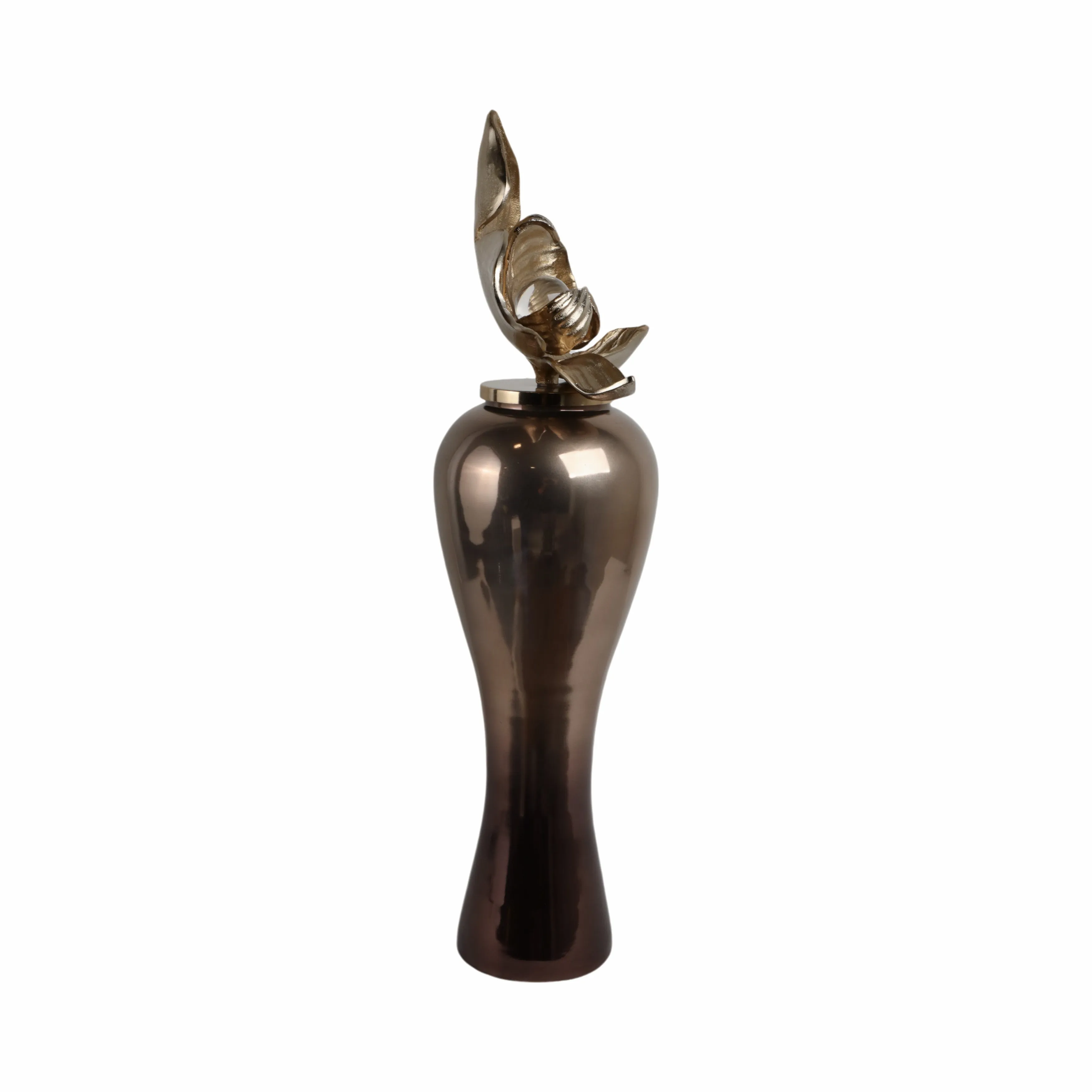 37"quincy Small Oversized Vase W/metal Flwer Toppr
