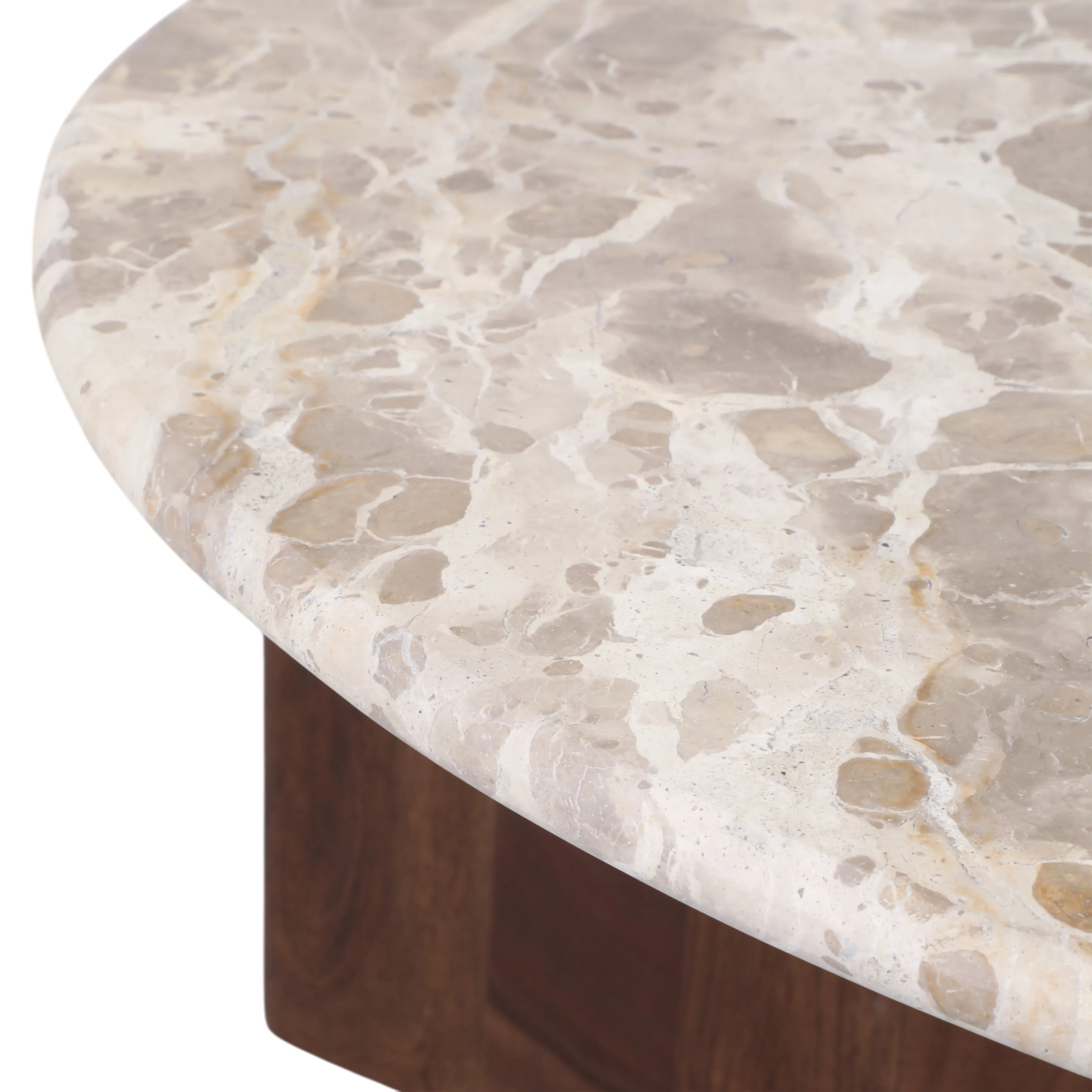 39" Somerset Marble And Wood Coffee Table, Multi