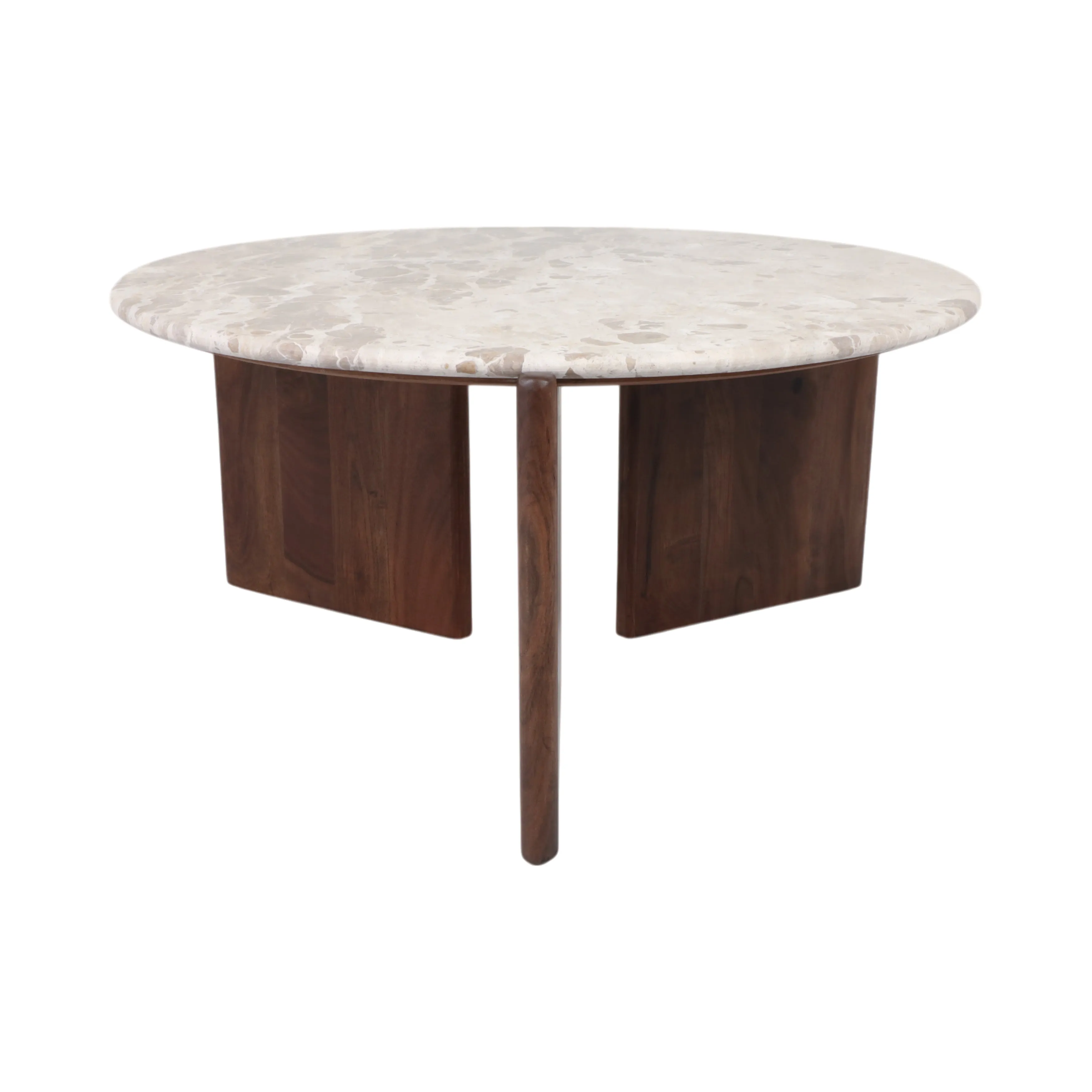 39" Somerset Marble And Wood Coffee Table, Multi