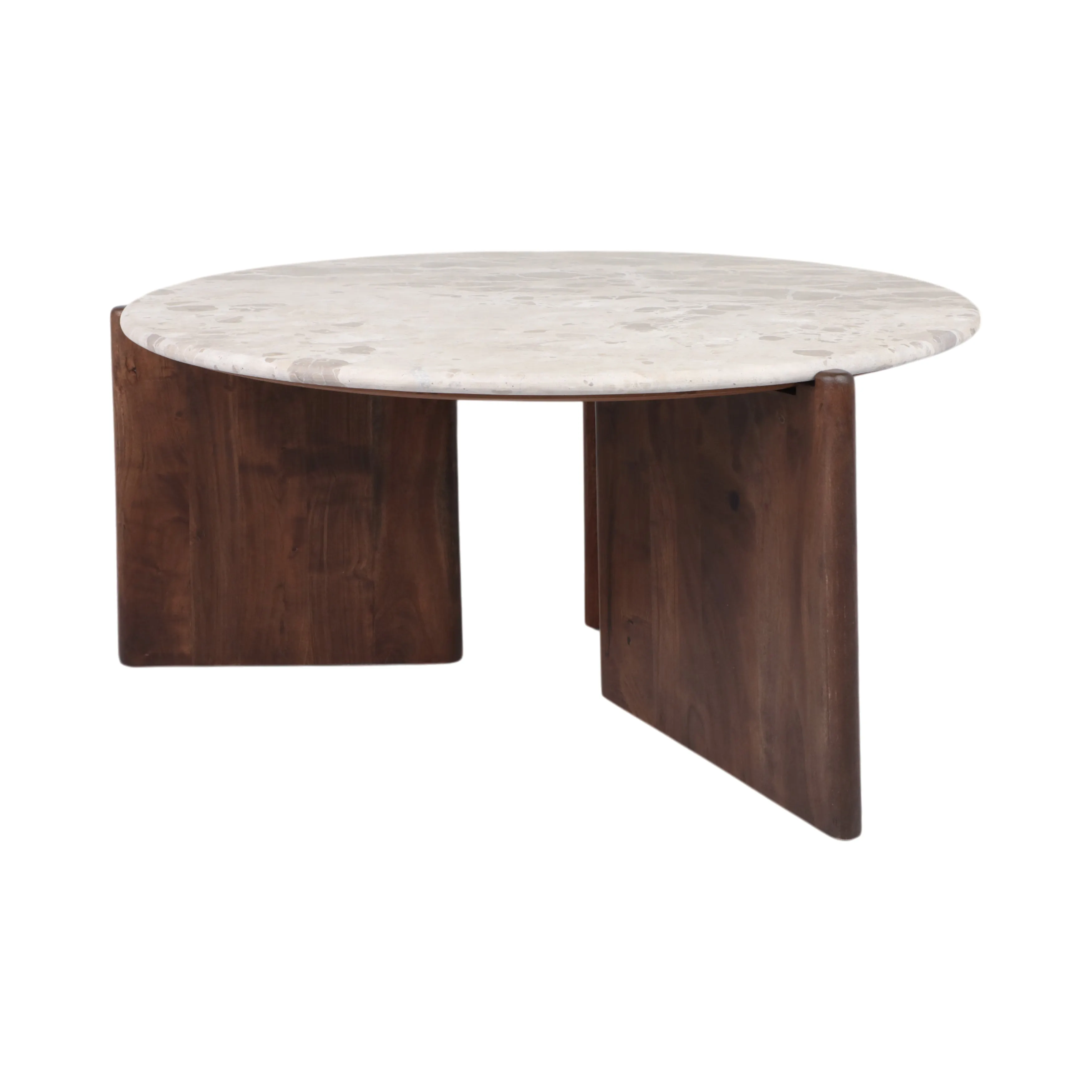 39" Somerset Marble And Wood Coffee Table, Multi