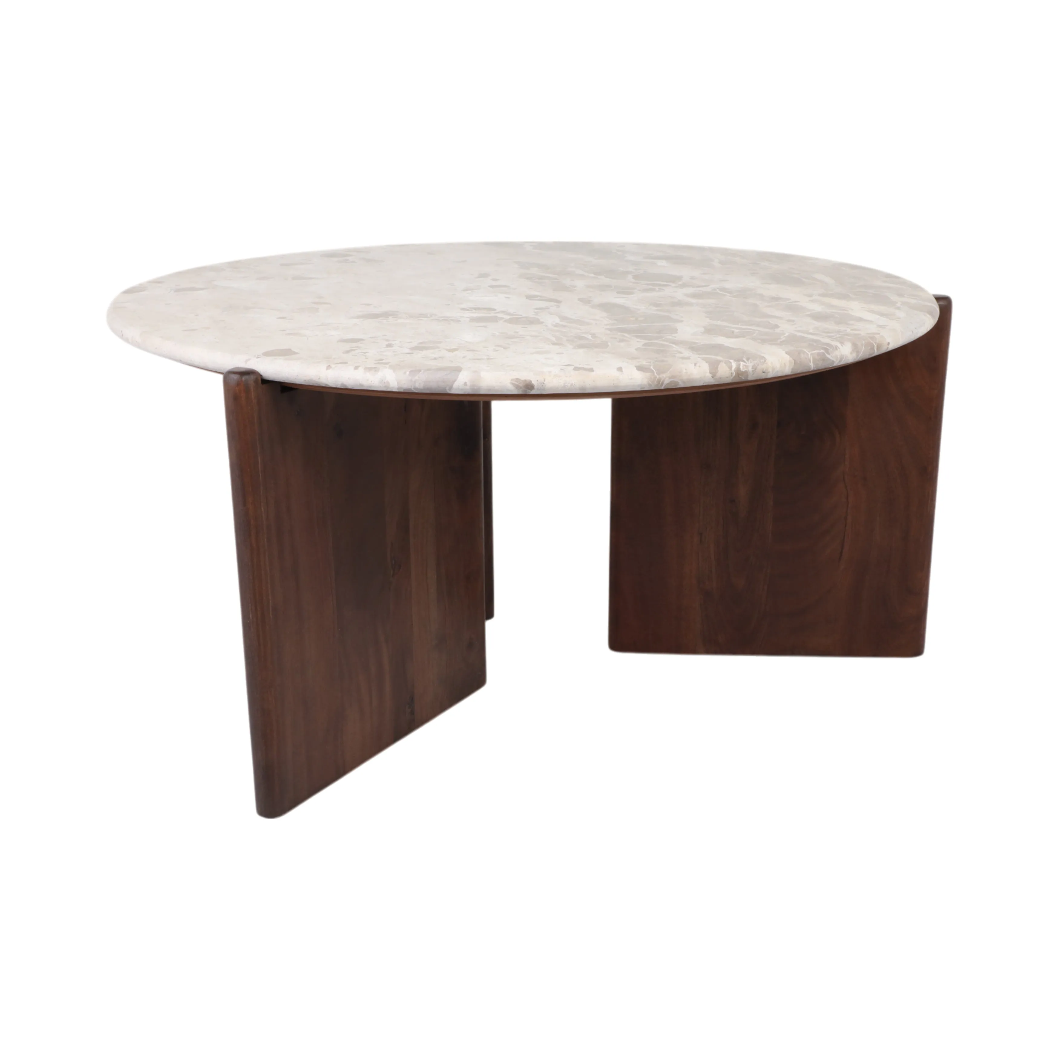 39" Somerset Marble And Wood Coffee Table, Multi