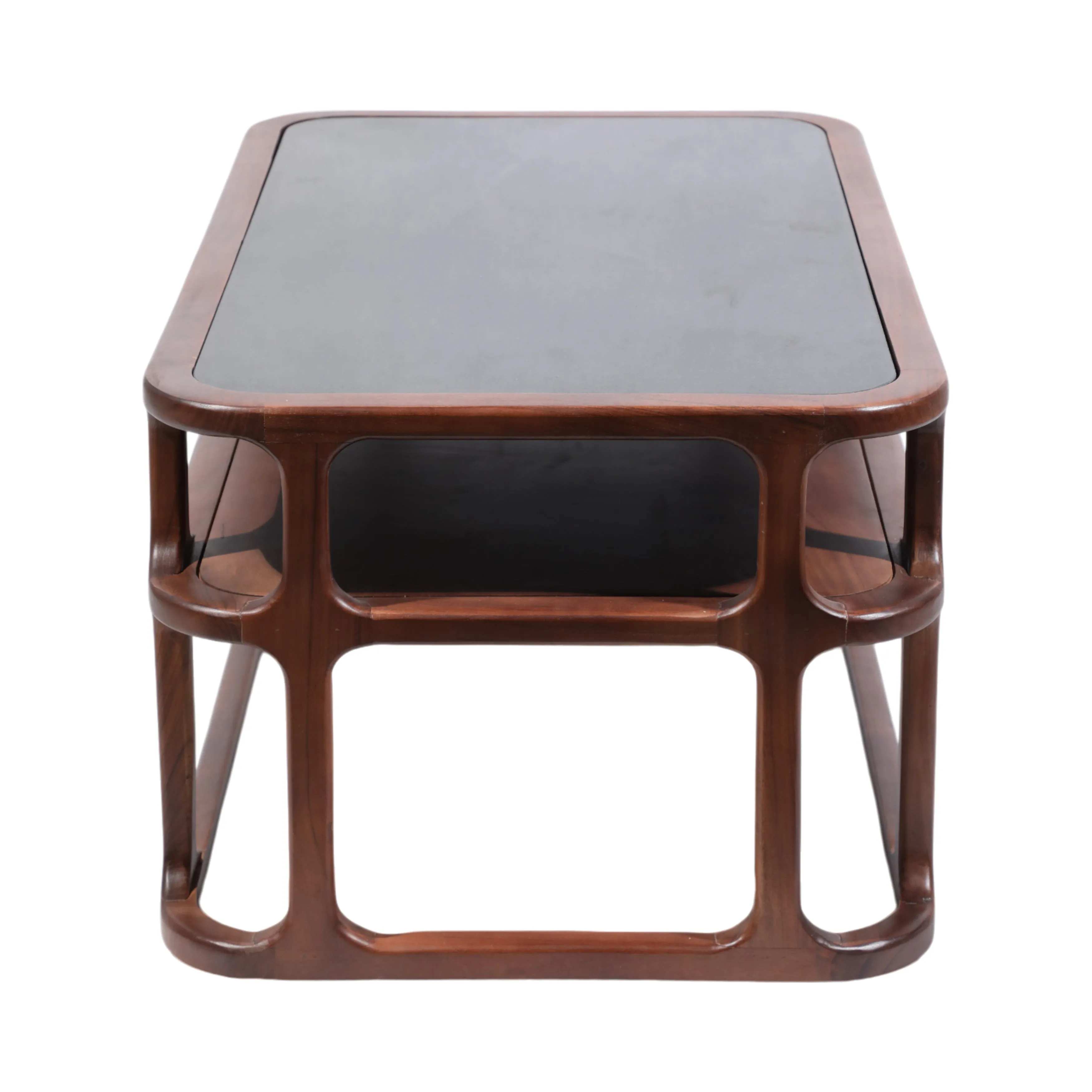 40" Stefan Wood And Marble Coffee Table, Brwn/blk
