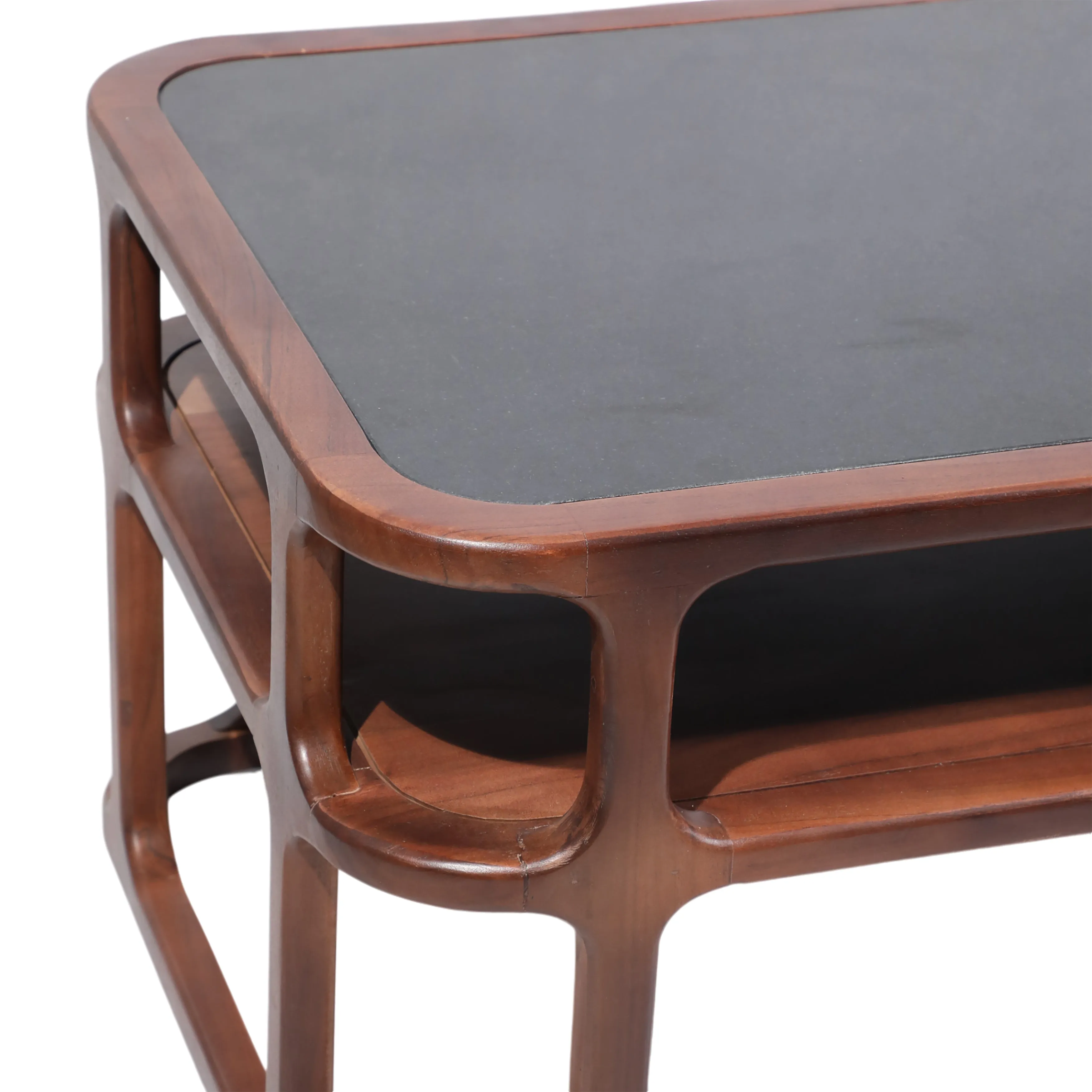 40" Stefan Wood And Marble Coffee Table, Brwn/blk