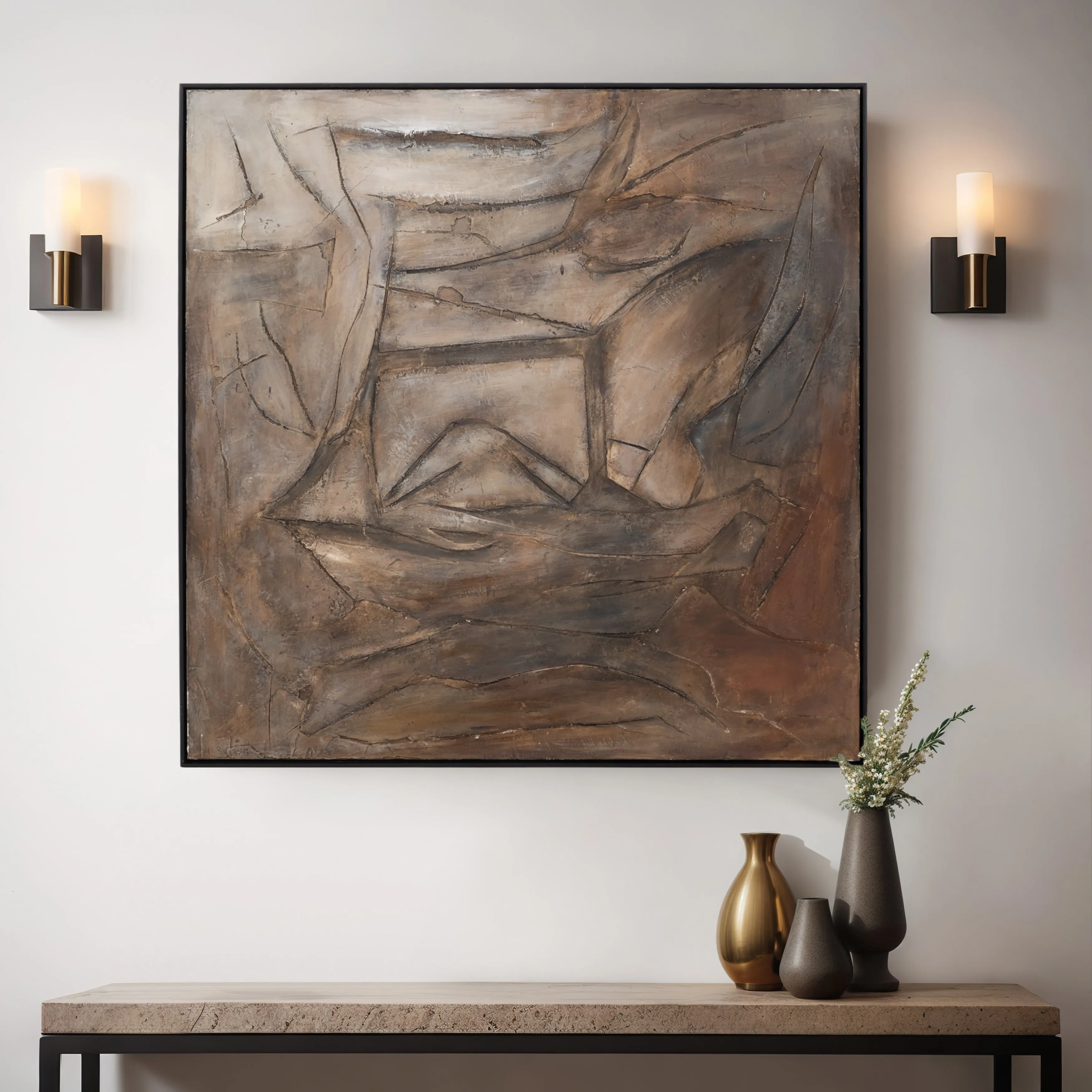 40x40 Barnaby Handpainted Dimensional Art