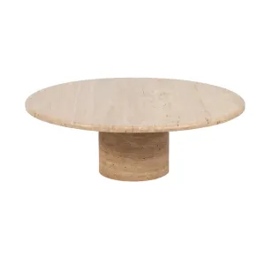 47" WINSTON TRAVERTINE STONE COFFEE TABLE, KD 2BOX