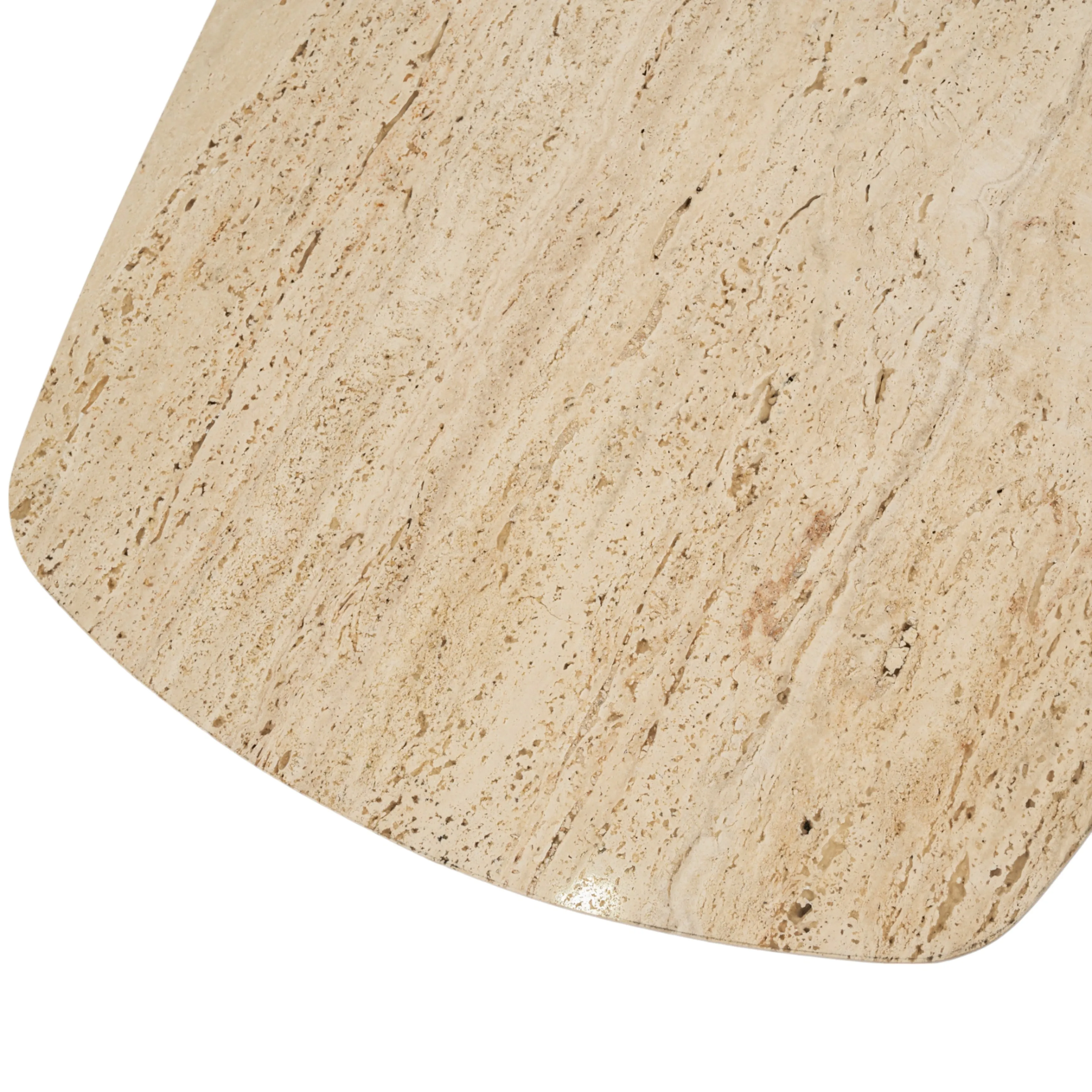 52"catalina Travertine&fluted Wood Coffee Table/kd