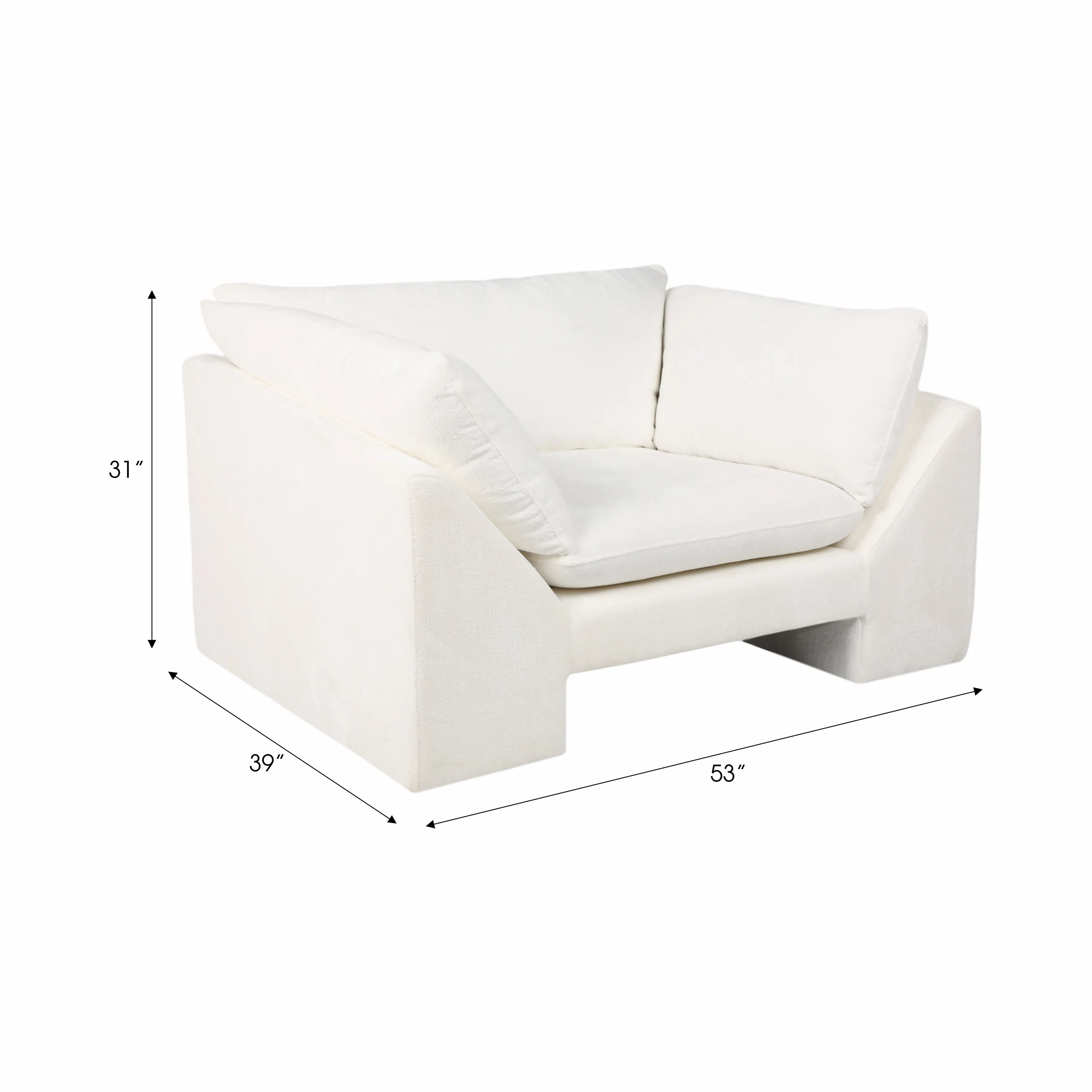 55" Belova Accent Chair, White