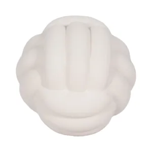 5" Knot Orb Rough Texture, White