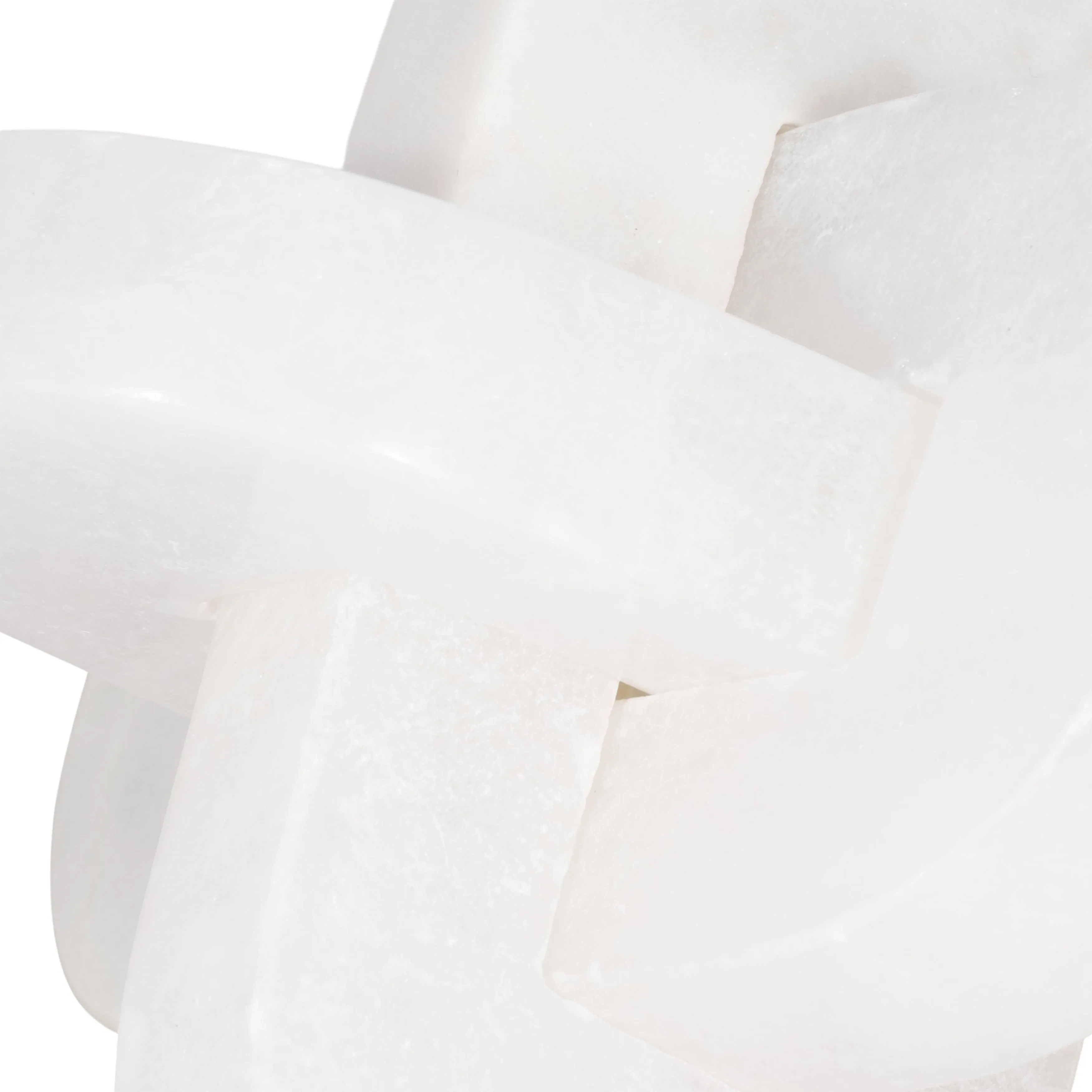 6" Alabaster And Marble Curved Knot, White
