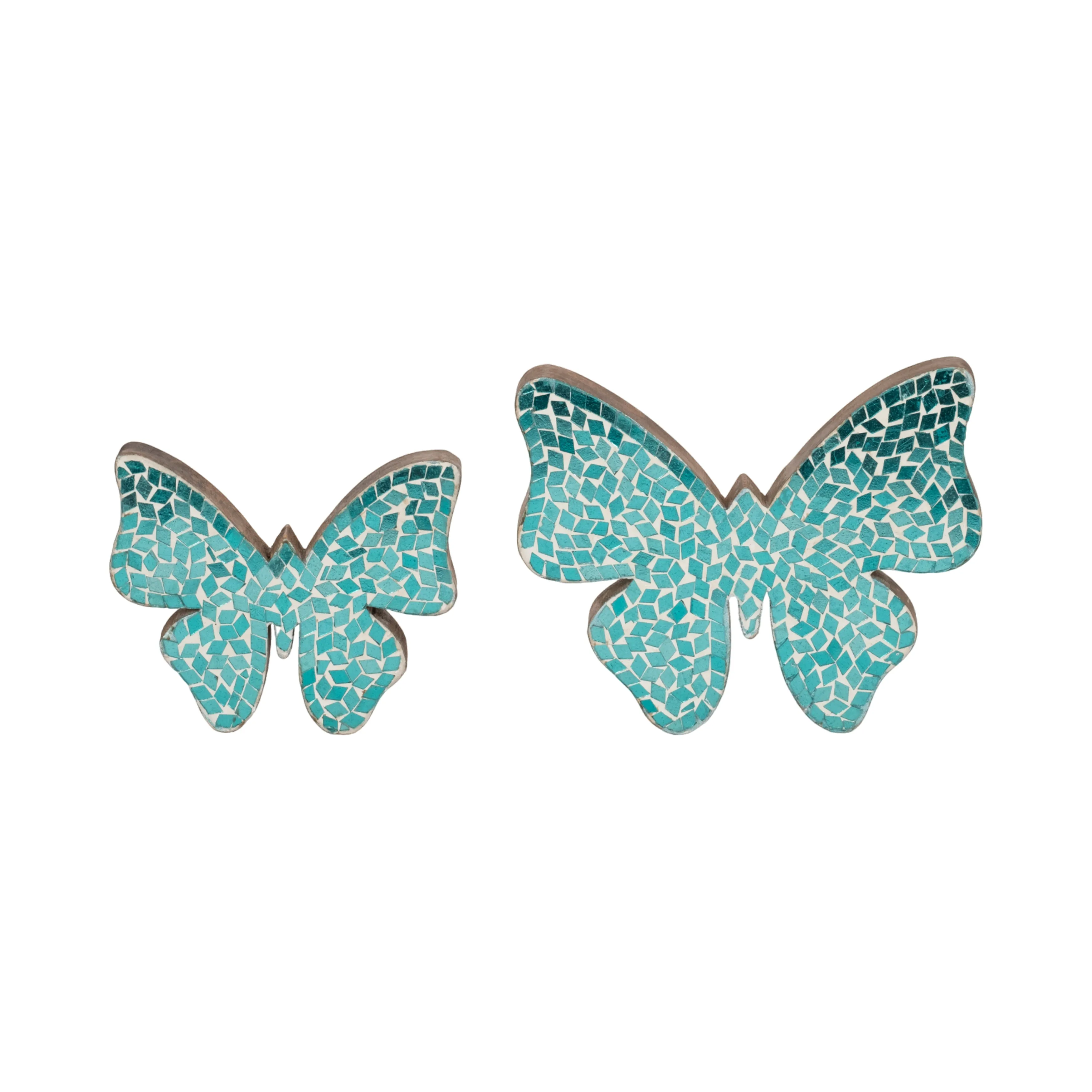 6" MOSAIC BUTTERFLY, AQUA