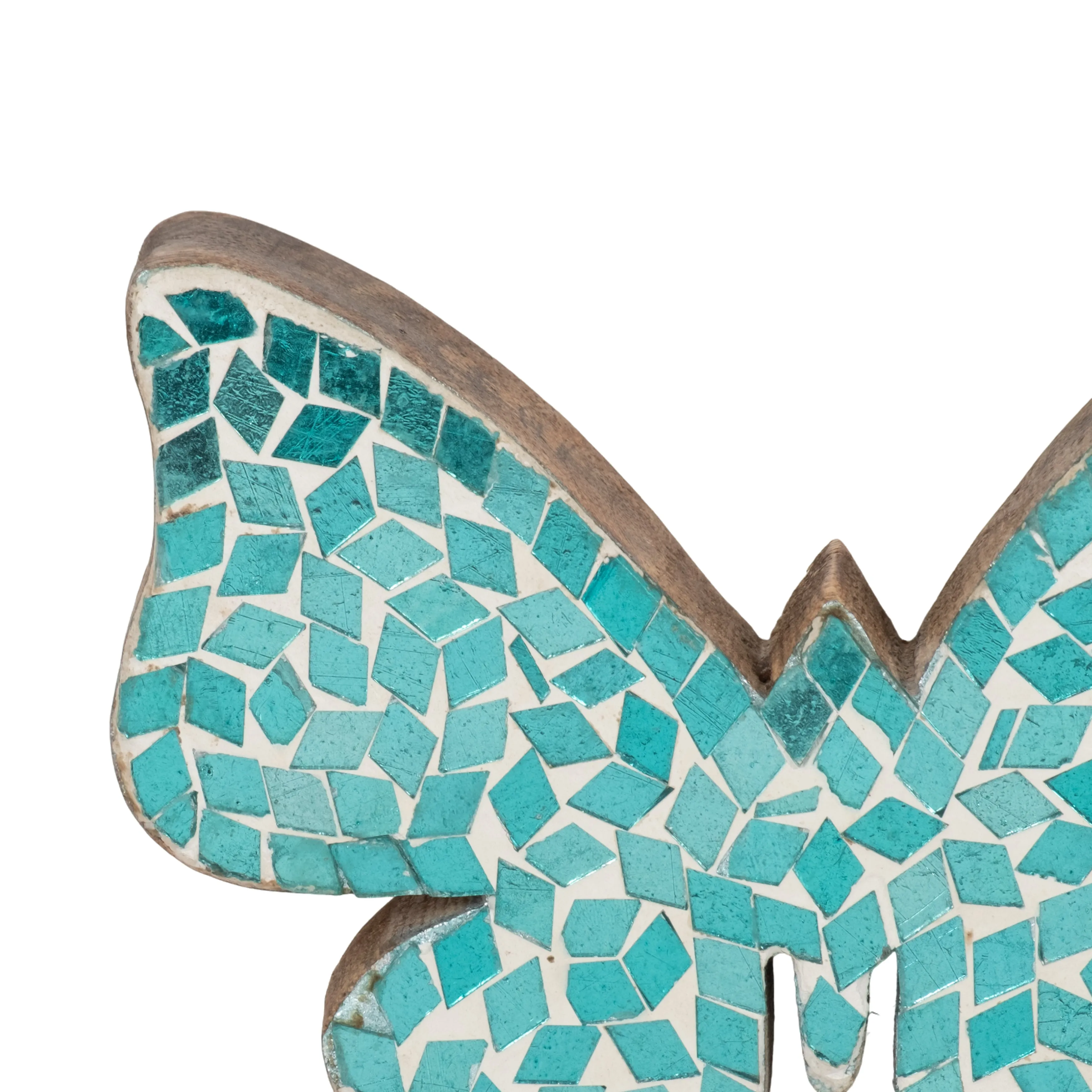 6" MOSAIC BUTTERFLY, AQUA