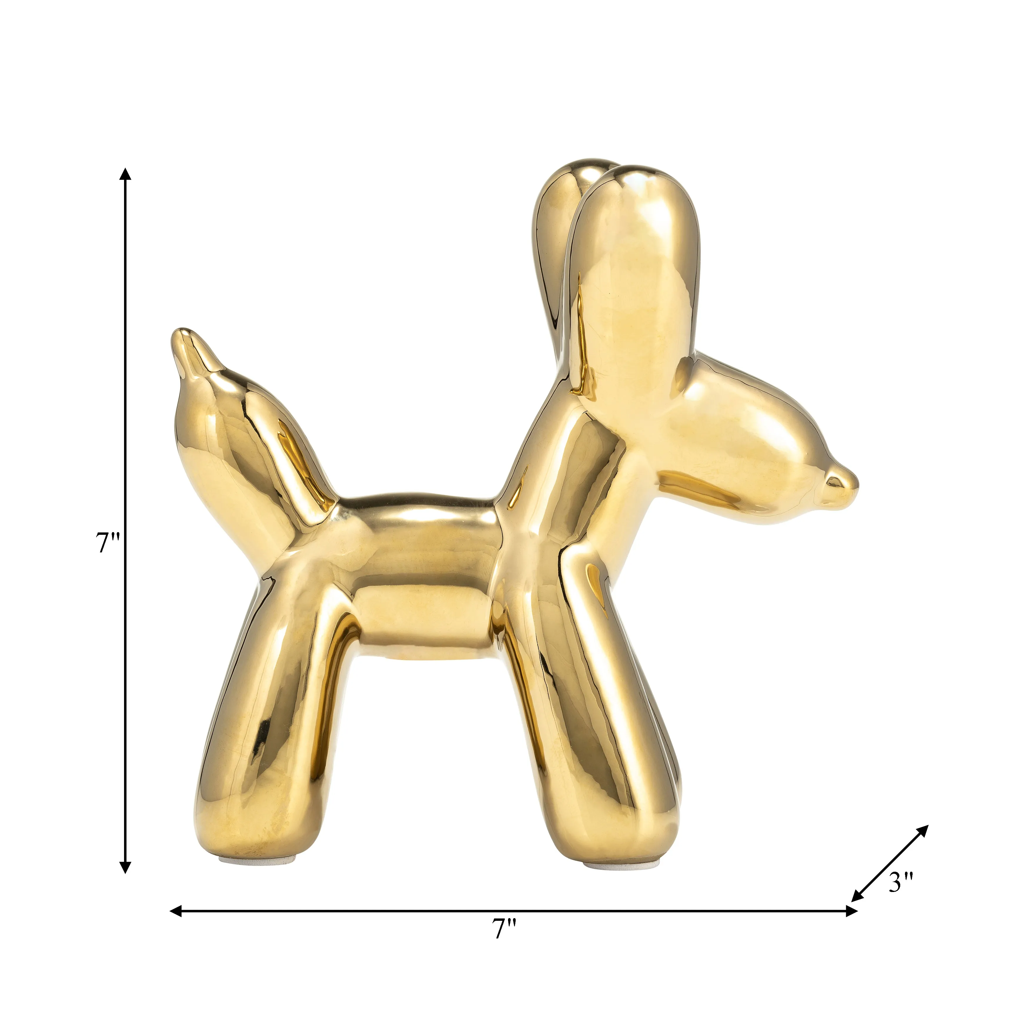 7"L BALLOON DOG ANIMAL, GOLD