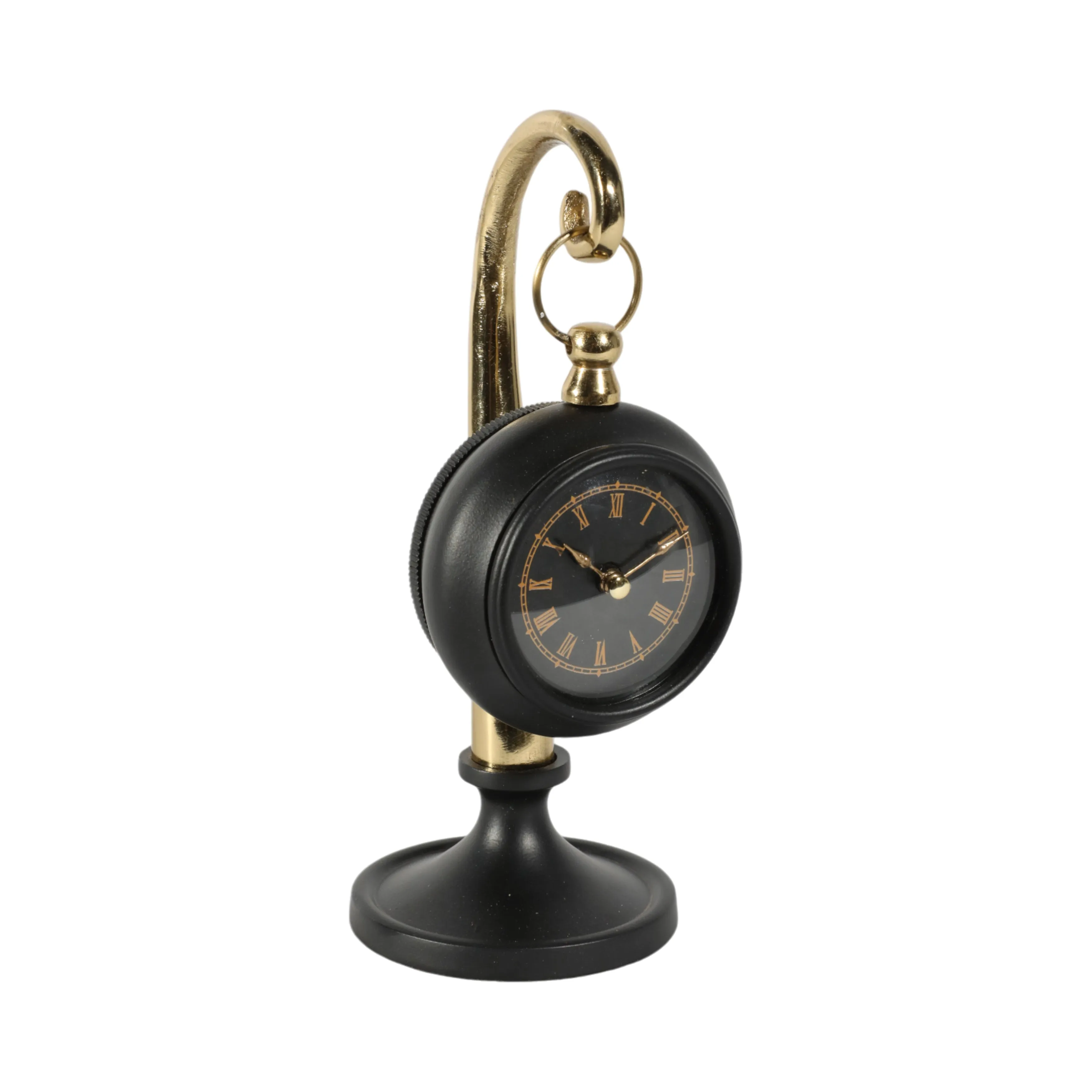 8" Avignon Gold And Black Desk Clock
