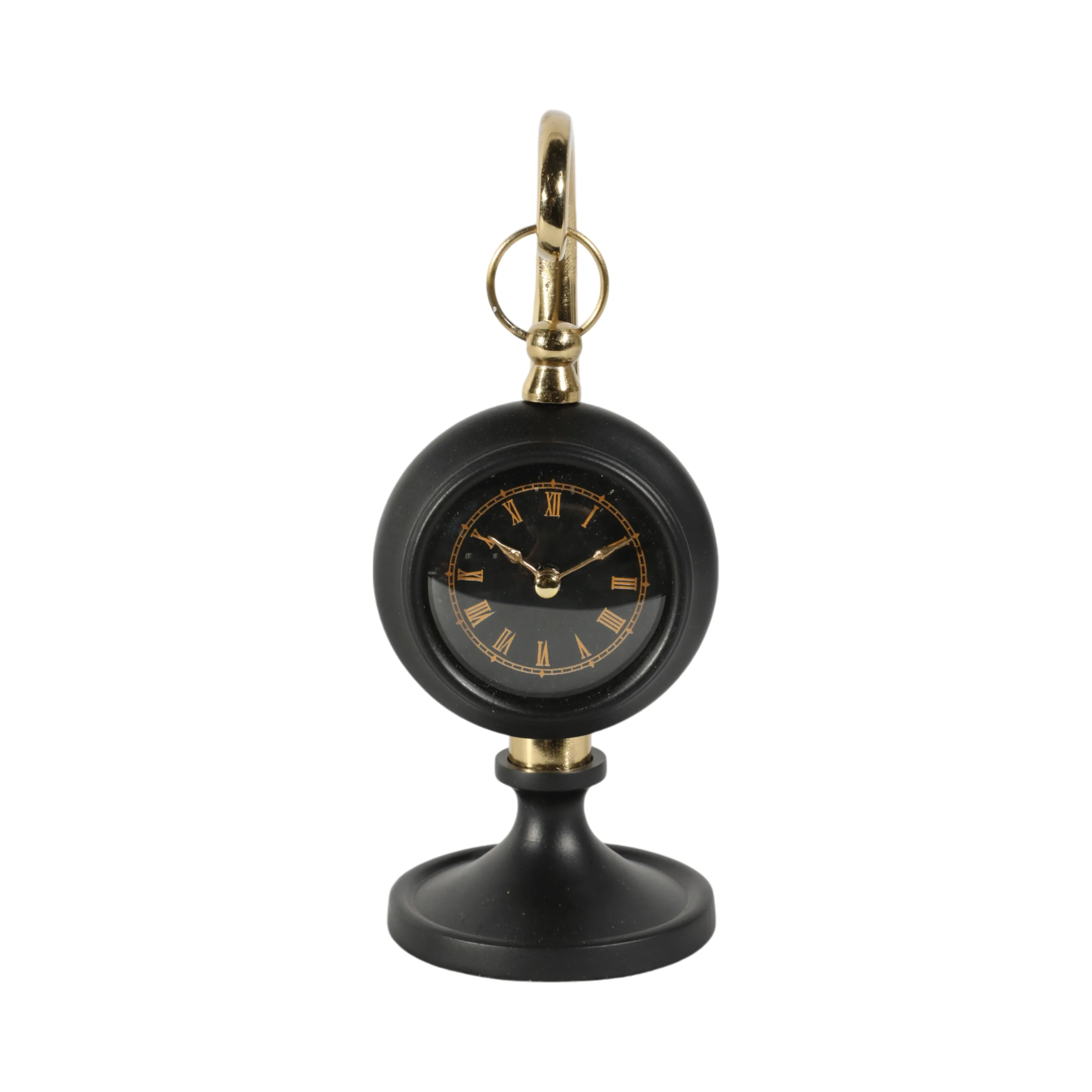8" Avignon Gold And Black Desk Clock