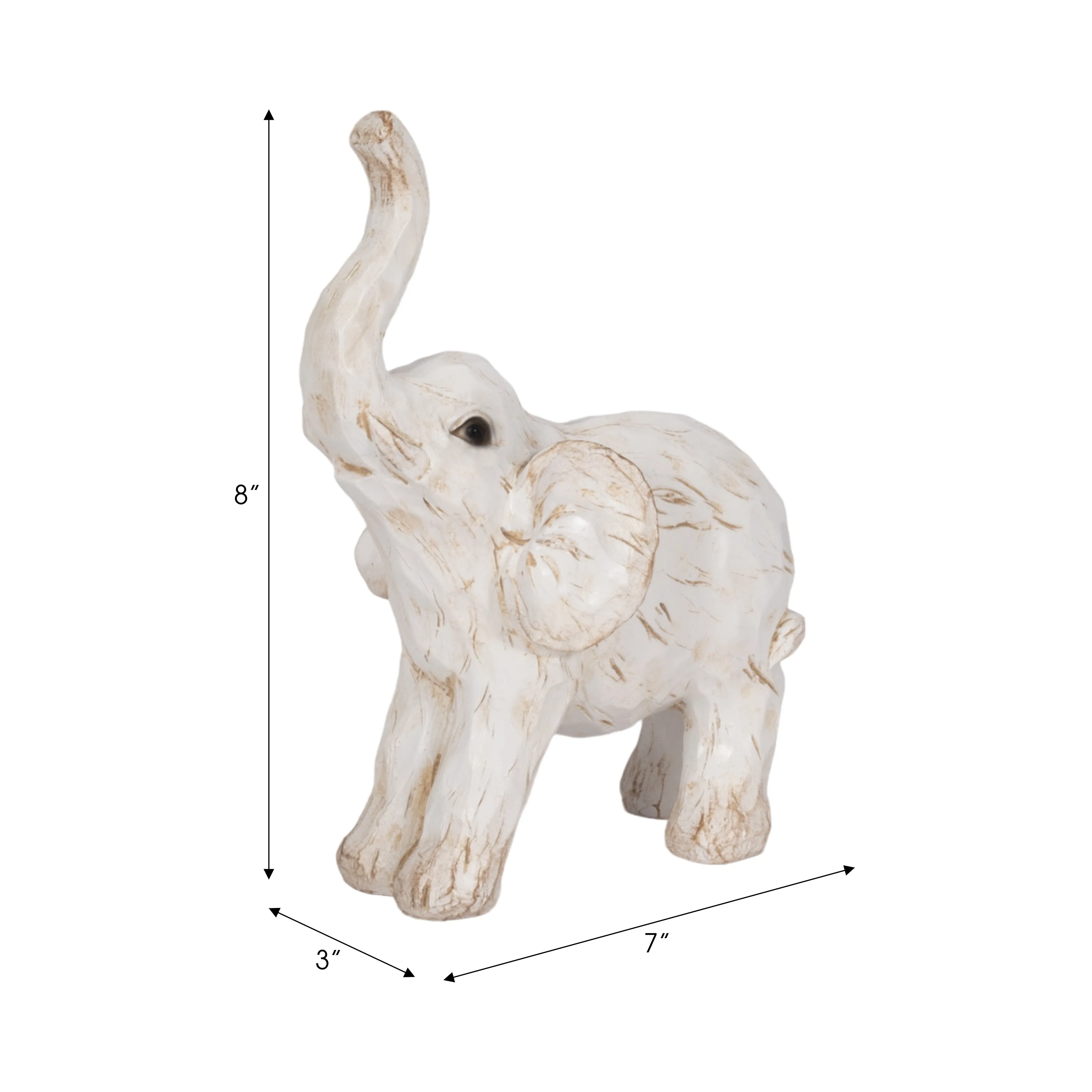 8" ELEPHANT FIGURINE , WHITE