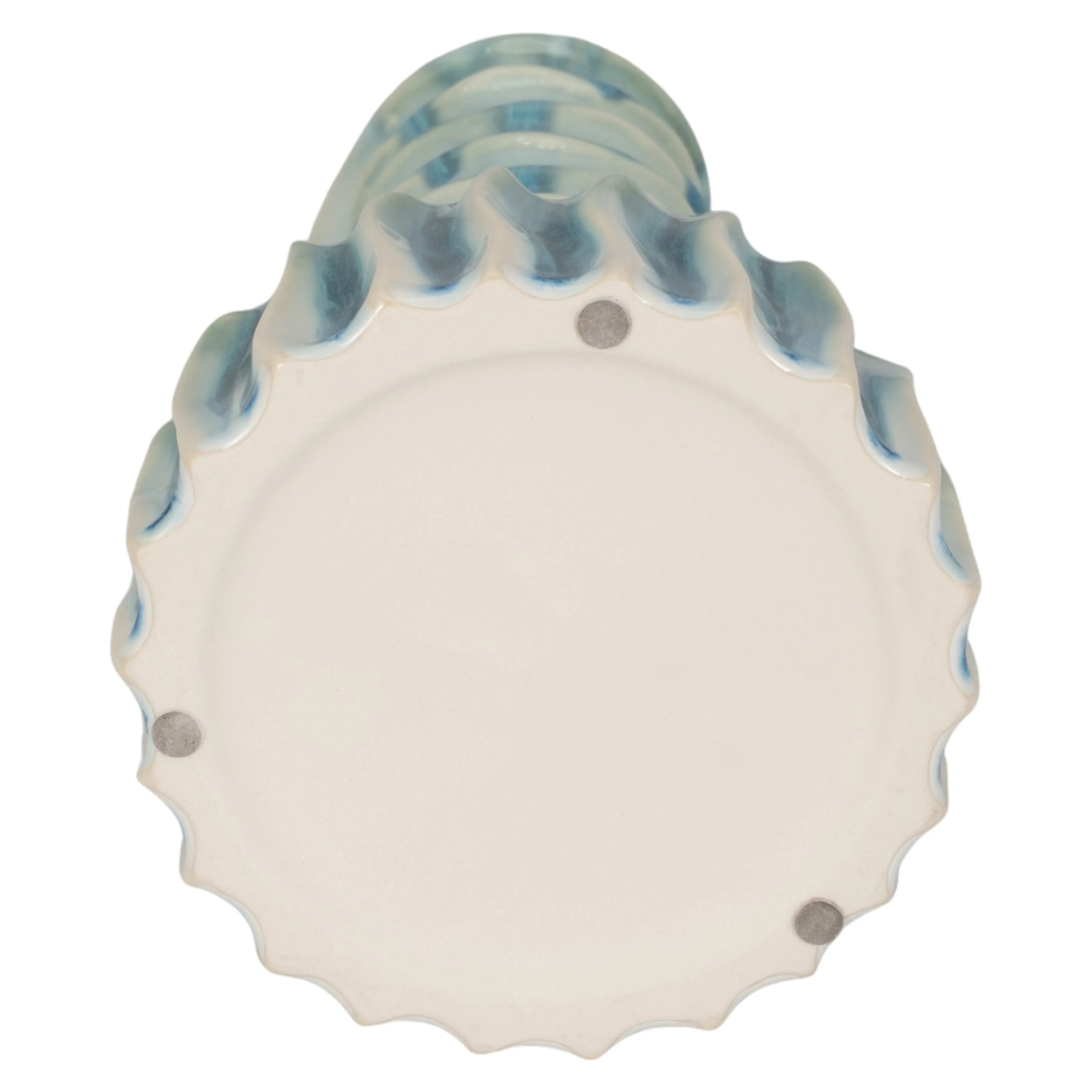 9" Coastal Ribbed Bud Vase Reactive Finish, Blue