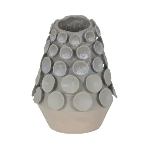 9" Coral Applique Vase, Light Blue Multi