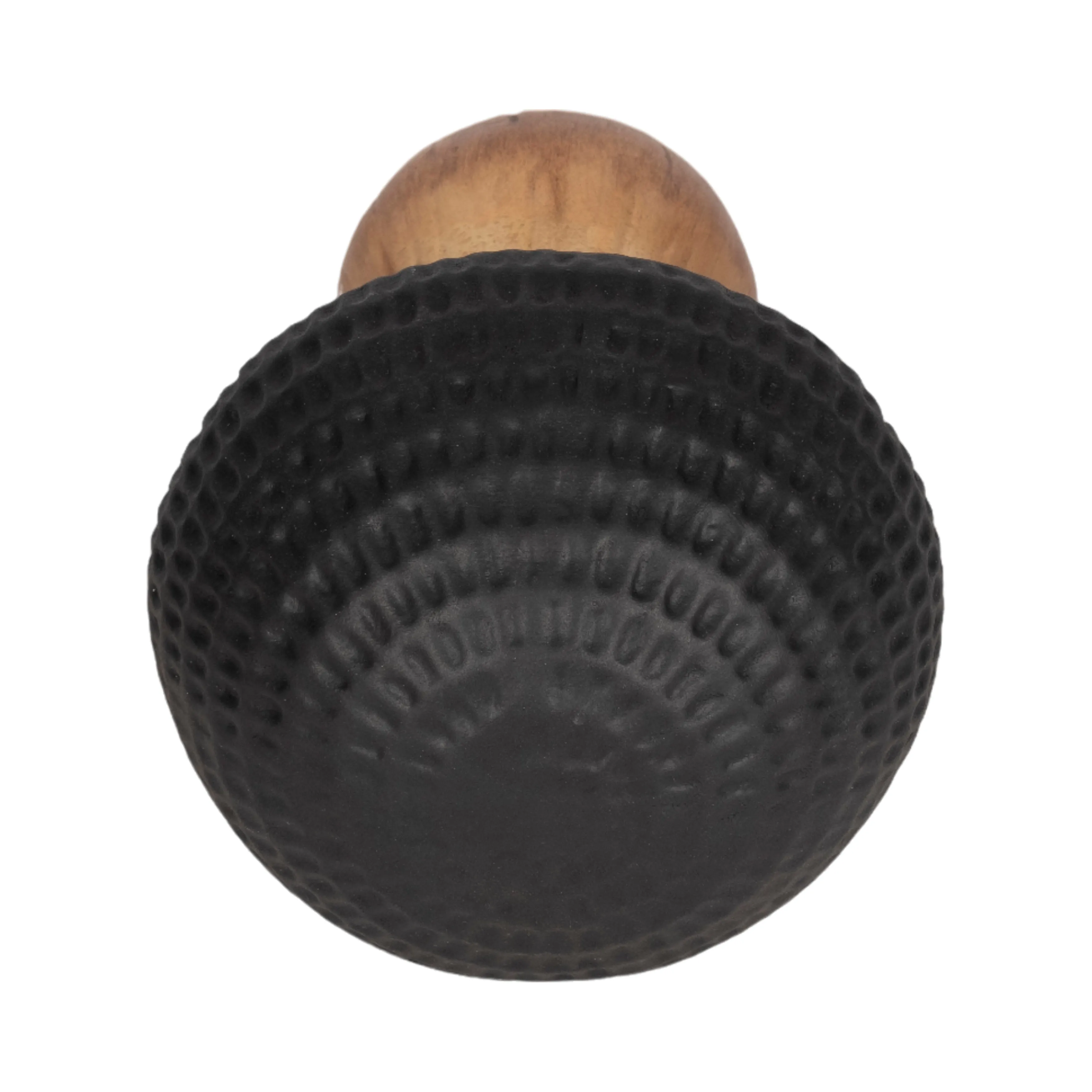 9" Hammered Top Mushroom, Black/gold
