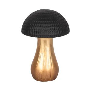 9" Hammered Top Mushroom, Black/gold