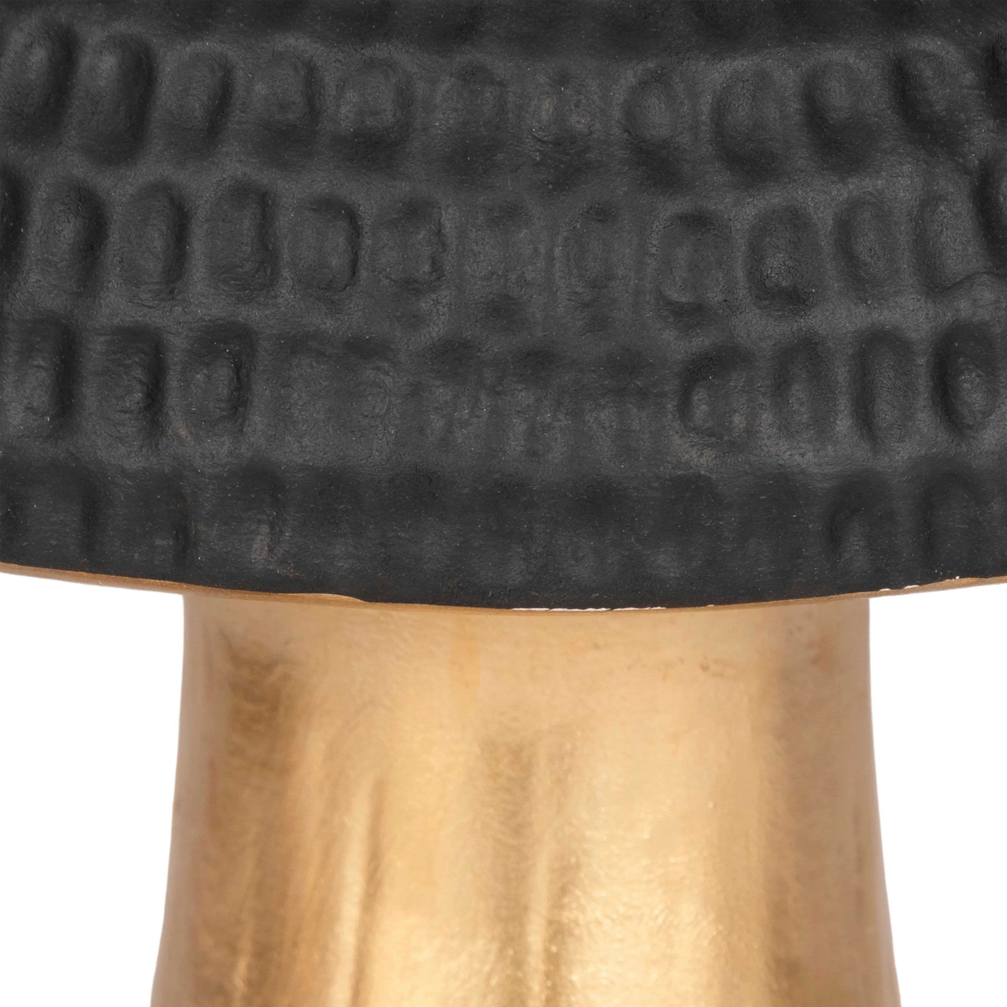 9" Hammered Top Mushroom, Black/gold