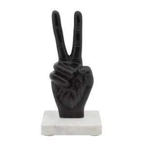 9" METAL PEACE SIGN, BLACK