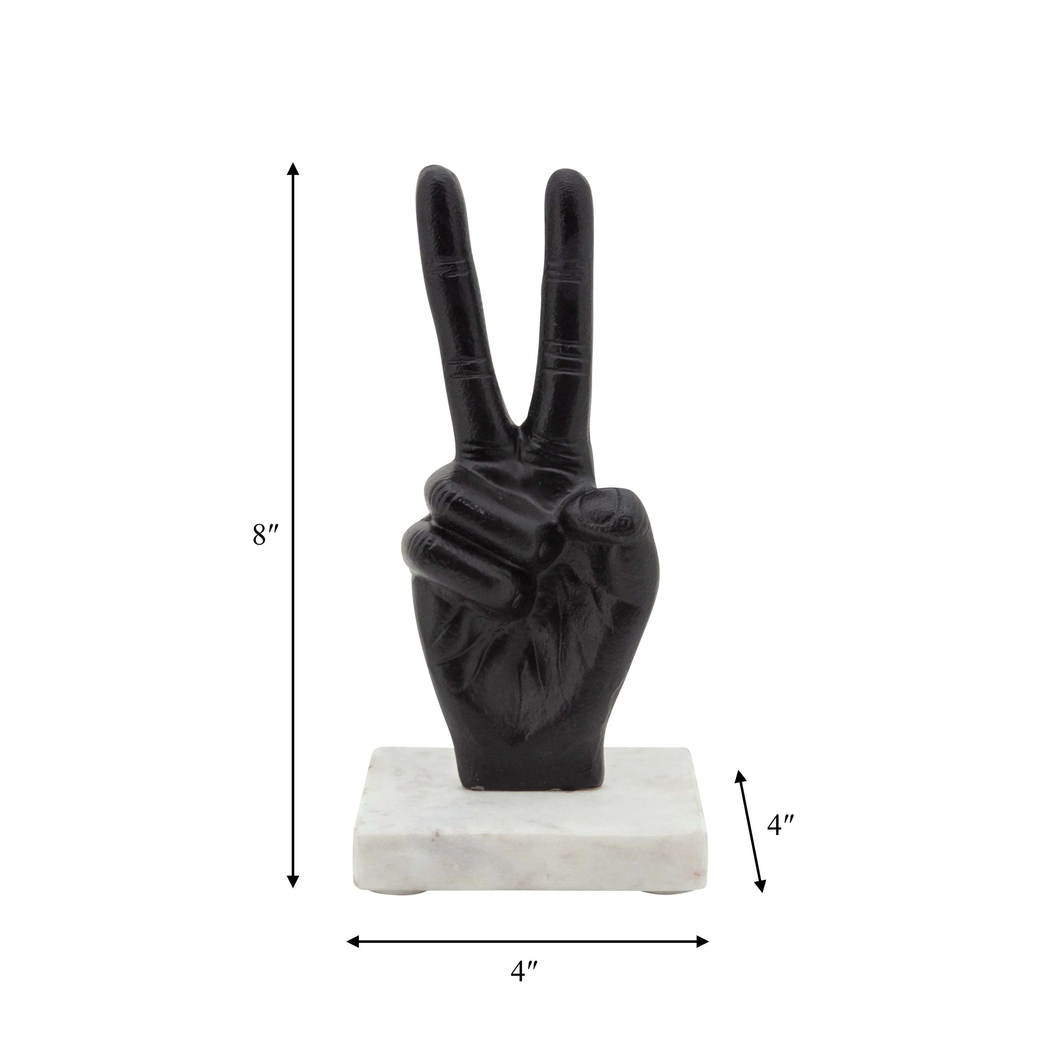 9" METAL PEACE SIGN, BLACK